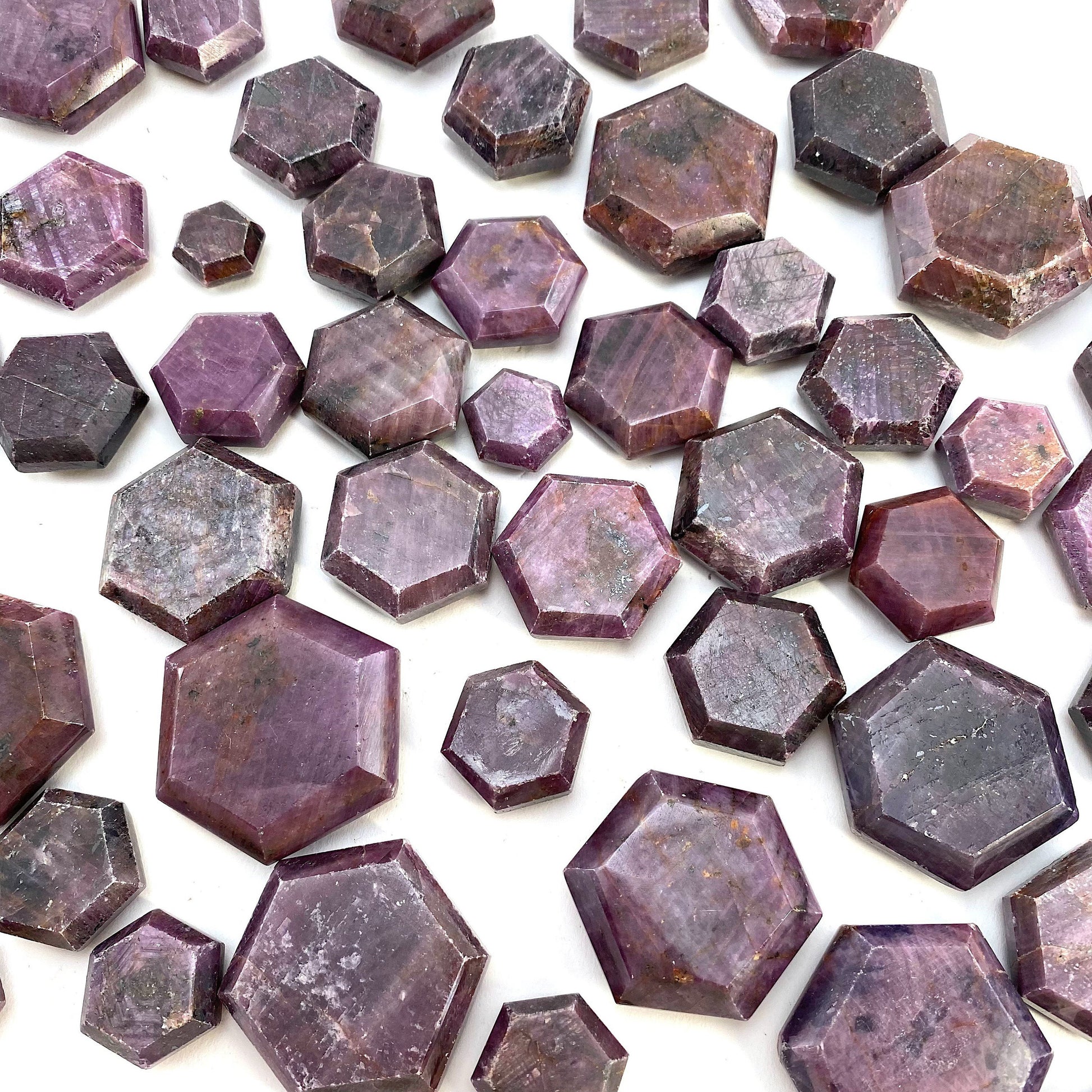 Ruby Hexagon, natural ruby palmstone, pocket stone, worry stone, red ruby, polished ruby, crystal hexagon
