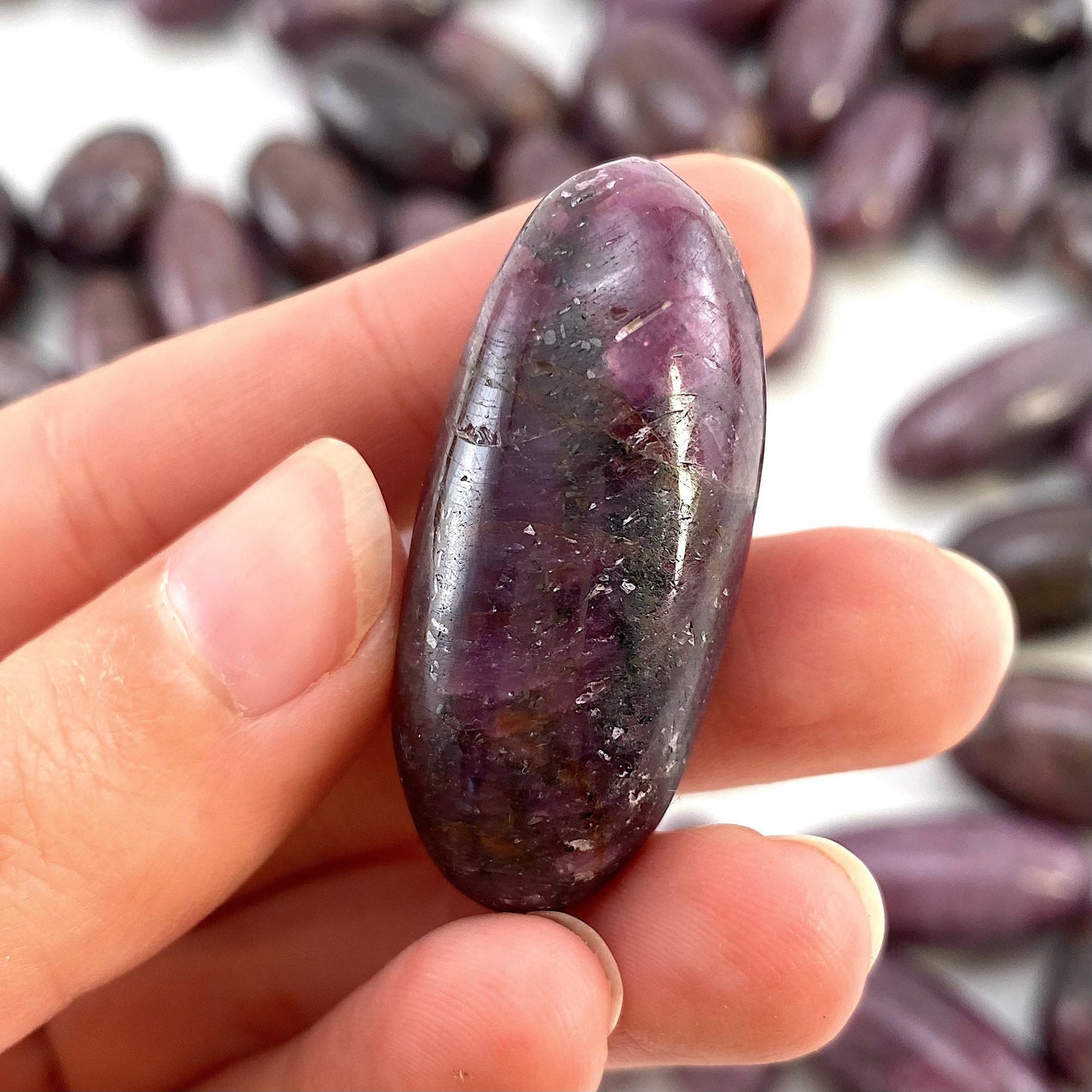 ONE Polished Ruby, ruby crystal, tumbled ruby, ruby lingam, ruby palm stone