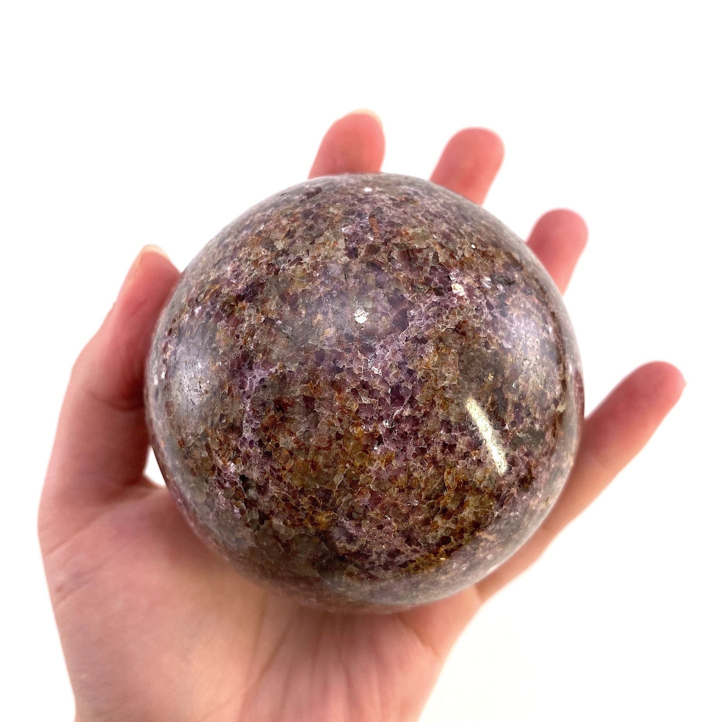 Lepidolite Sphere, crystal ball, lepidolite crystal ball, lepidolite