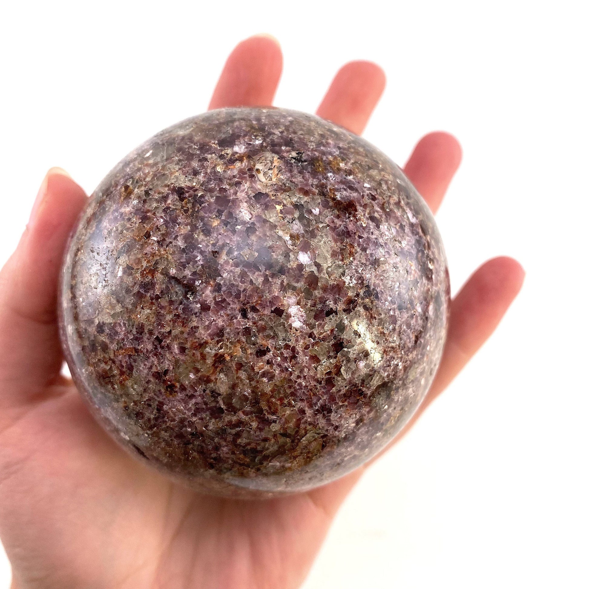 Lepidolite Sphere, crystal ball, lepidolite crystal ball, lepidolite