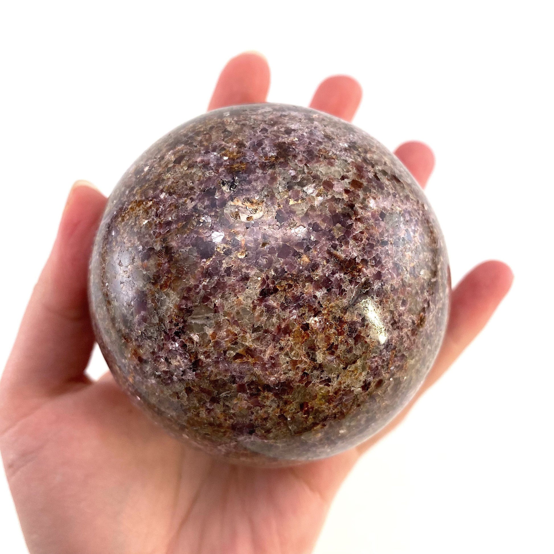 Lepidolite Sphere, crystal ball, lepidolite crystal ball, lepidolite