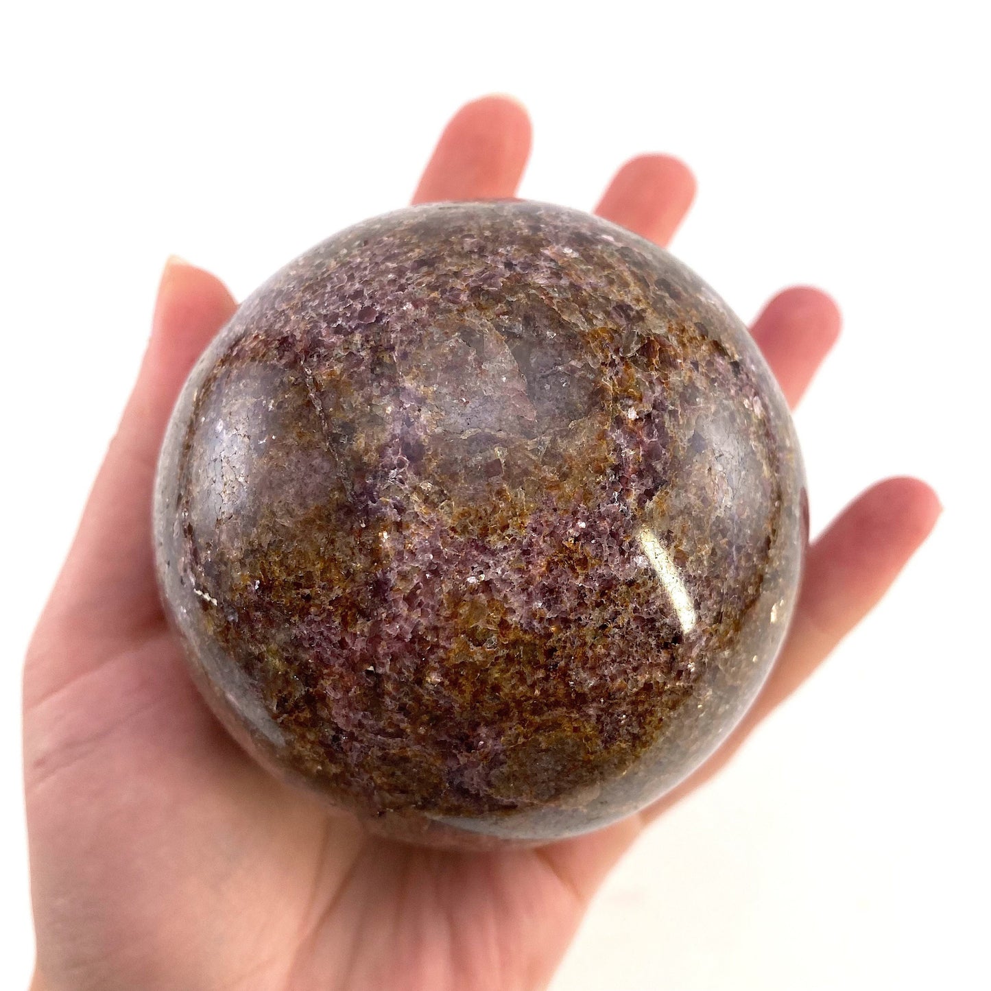 Lepidolite Sphere, crystal ball, lepidolite crystal ball, lepidolite