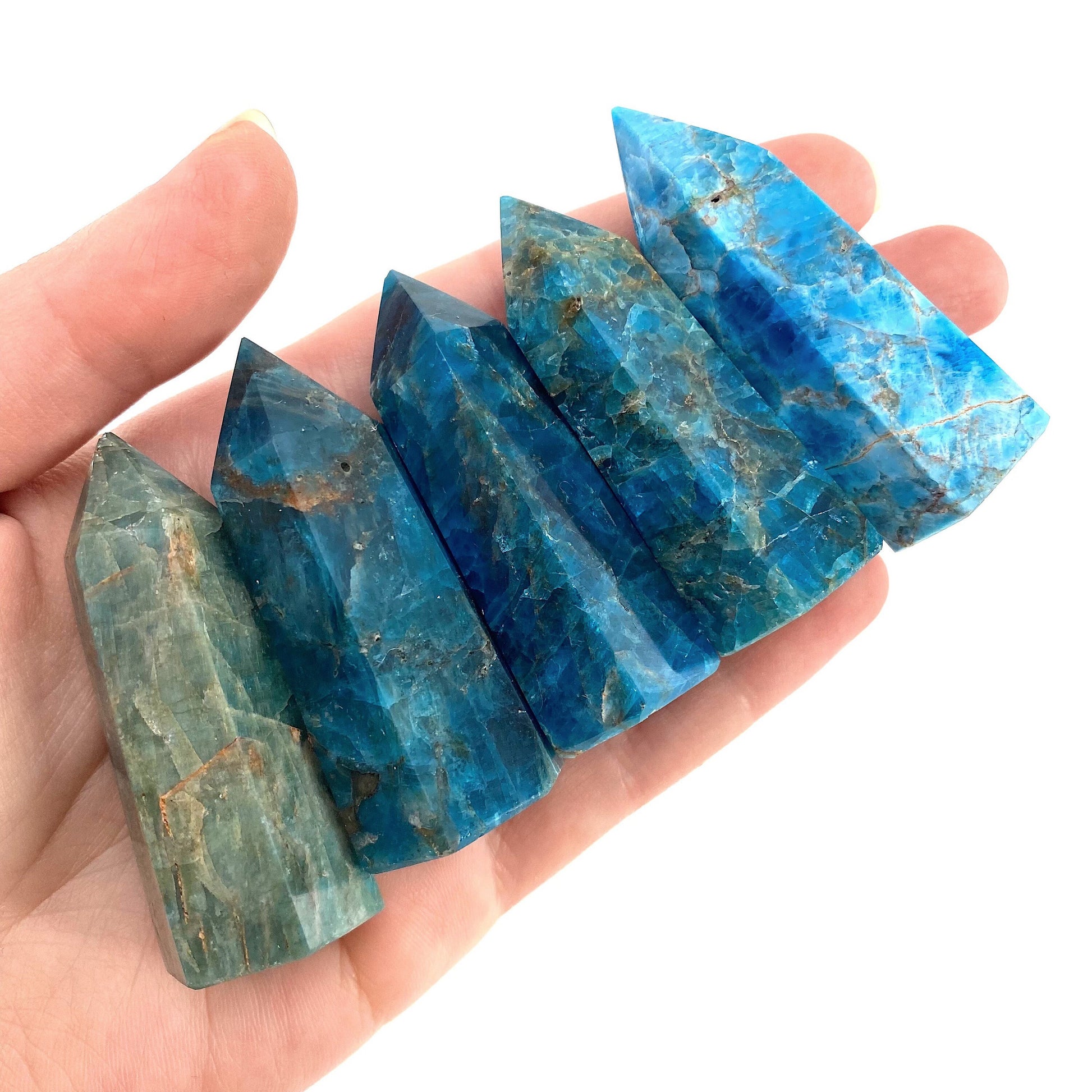 Blue Apatite Point, blue apatite mini tower, crystal point, blue apatite crystal, crystal wand
