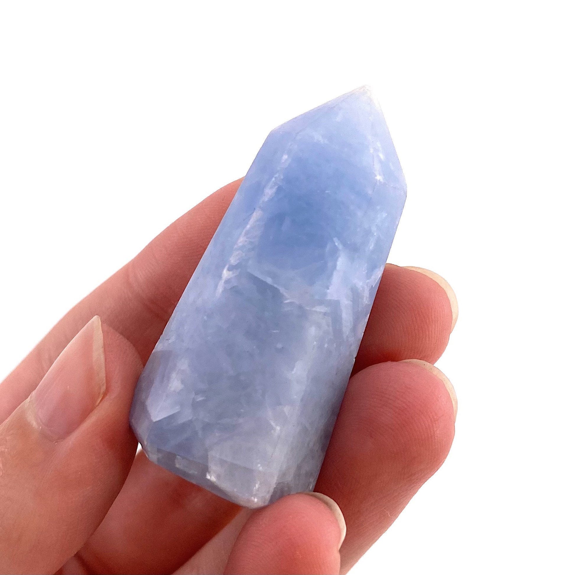 Blue Calcite Point, blue calcite tower, crystal point, blue calcite crystal