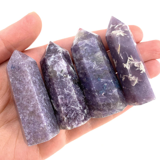 Lepidolite Point, Lepidolite tower, crystal point, purple crystal, purple lepidolite, lepidolite crystal