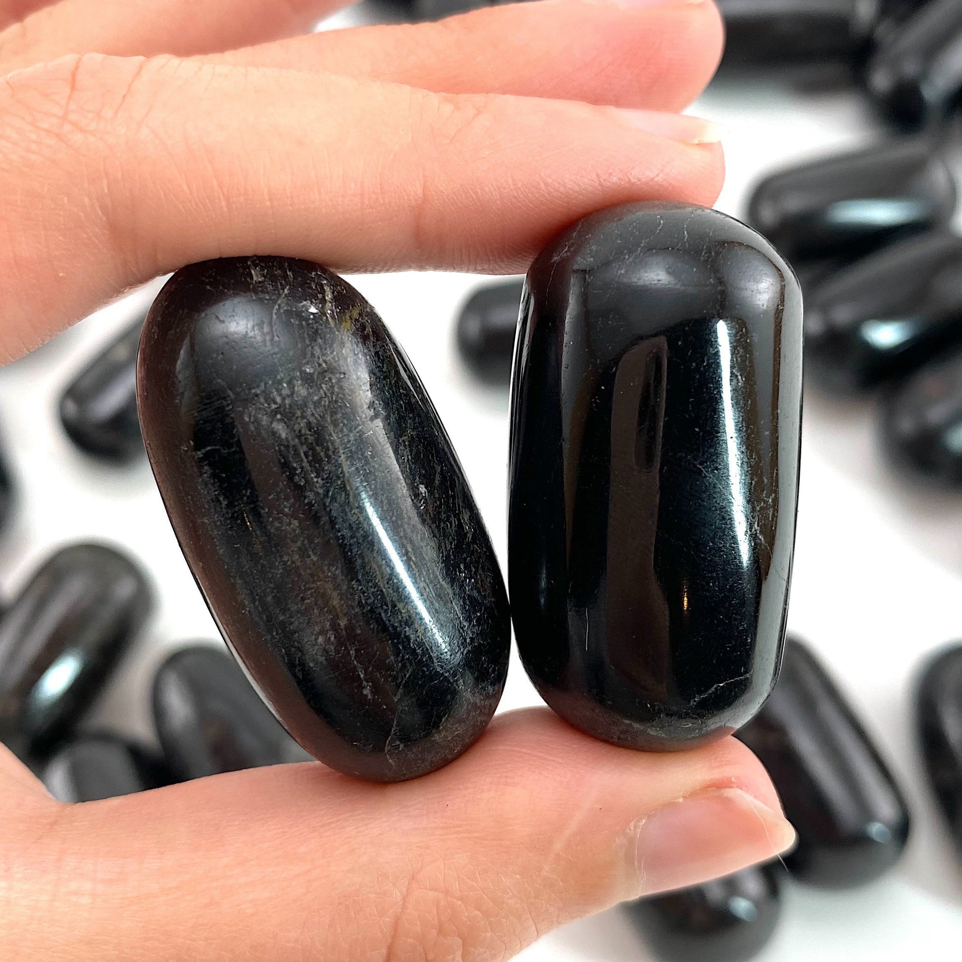 ONE Polished Black Tourmaline Stone, natural tourmaline, tumbled black tourmaline, tourmaline tumble, black tourmaline palm stone