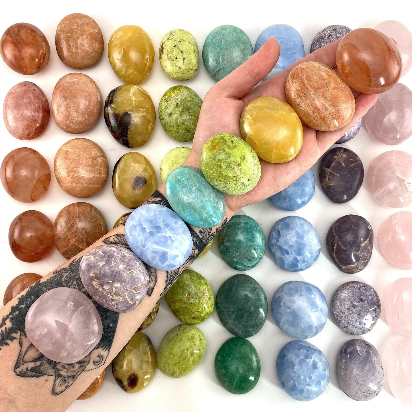 Chakra Crystal Set | set of 8 stones, palm stone set, chakra crystals, pocket stone, chakra palm stones