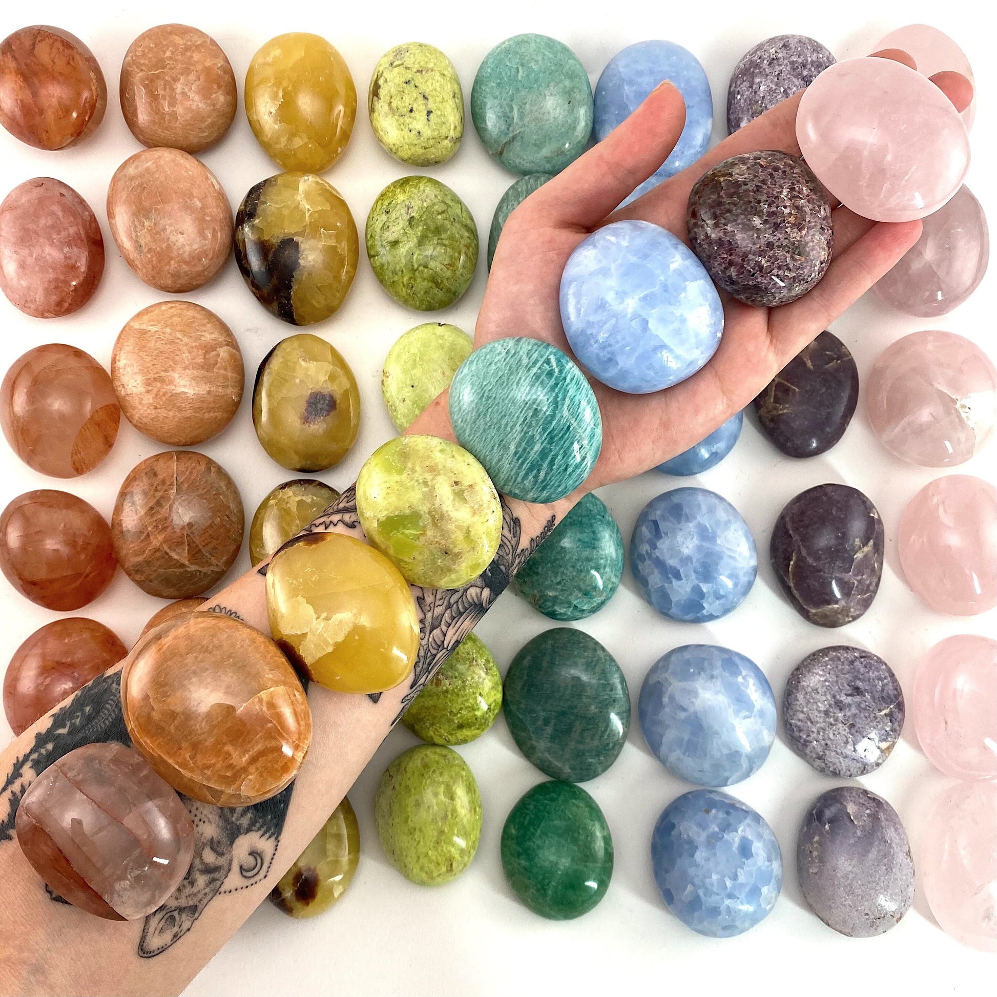 Chakra Crystal Set | set of 8 stones, palm stone set, chakra crystals, pocket stone, chakra palm stones