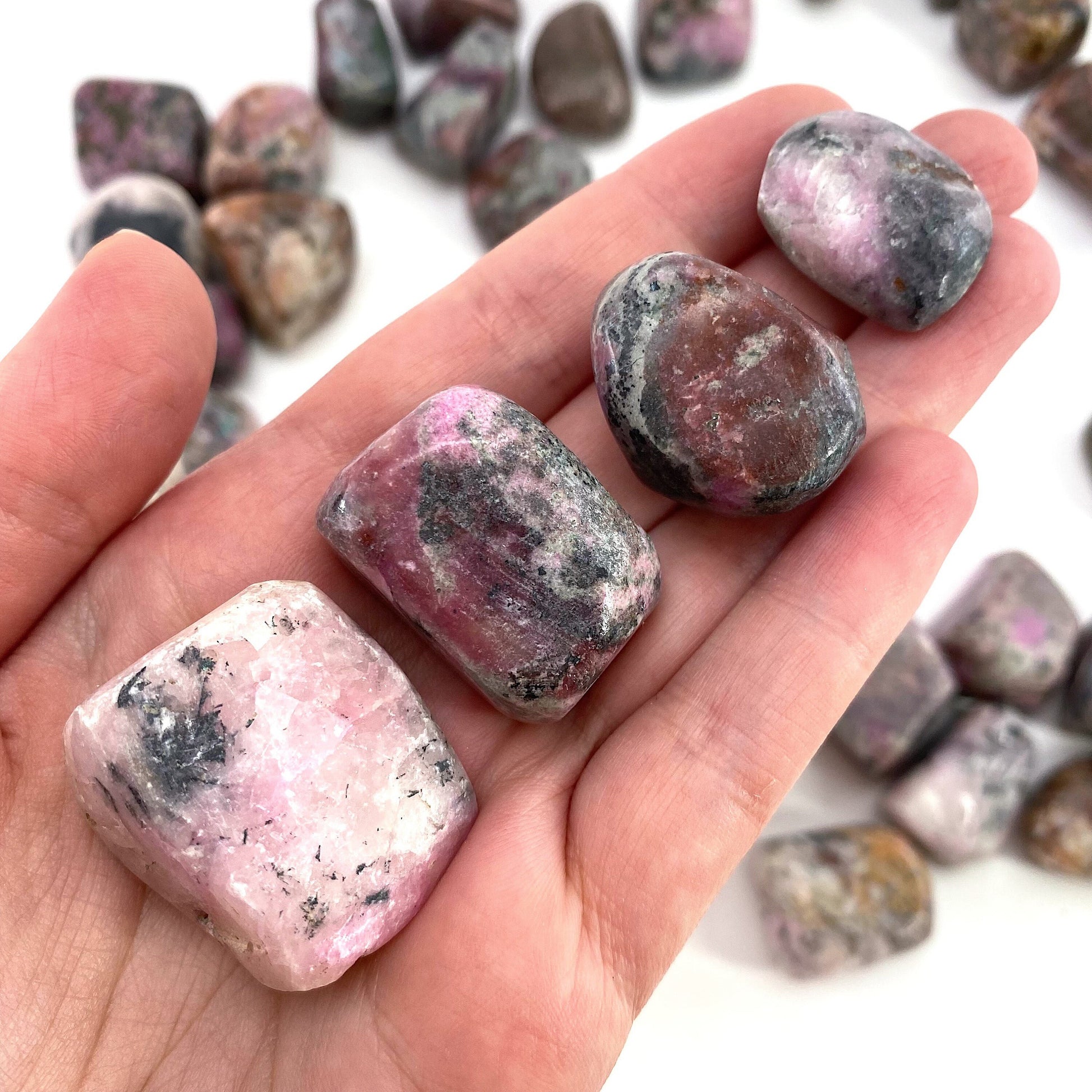Tumbled Cobaltocalcite, tumbled stones, cobalto calcite, tumbled crystals, cobaltoan calcite, salrose, tumbled cobalto calcite