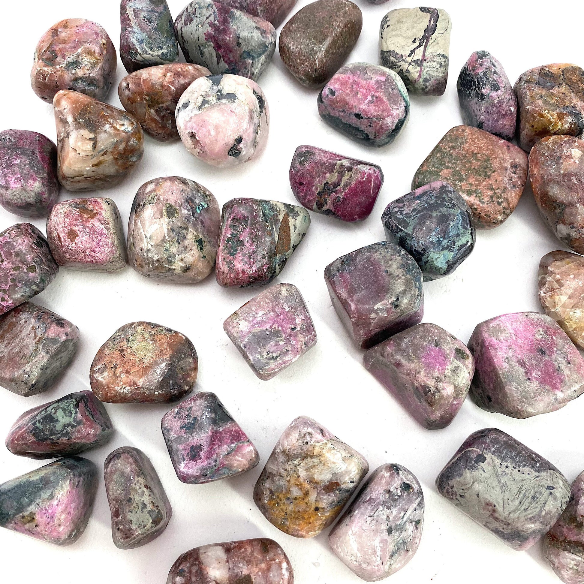 Tumbled Cobaltocalcite, tumbled stones, cobalto calcite, tumbled crystals, cobaltoan calcite, salrose, tumbled cobalto calcite