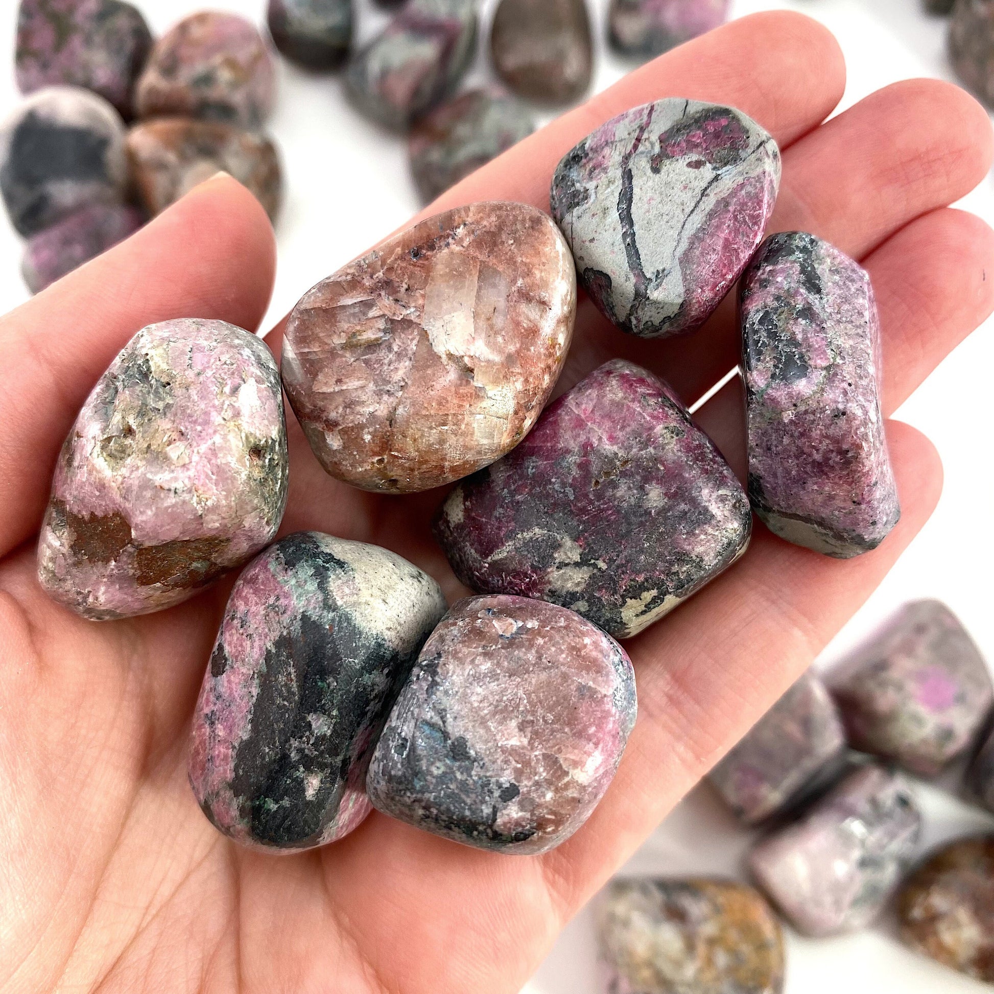 Tumbled Cobaltocalcite, tumbled stones, cobalto calcite, tumbled crystals, cobaltoan calcite, salrose, tumbled cobalto calcite