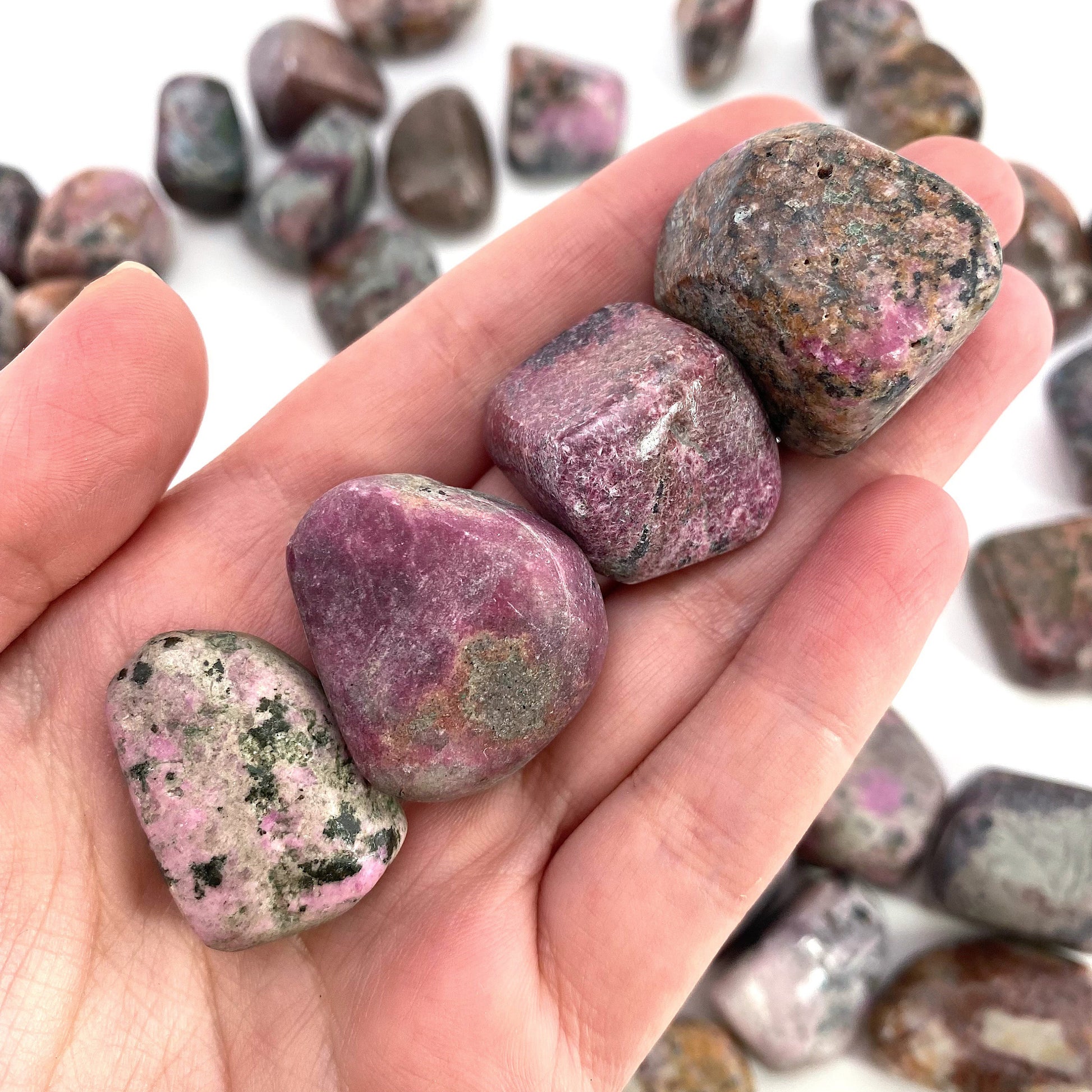 Tumbled Cobaltocalcite, tumbled stones, cobalto calcite, tumbled crystals, cobaltoan calcite, salrose, tumbled cobalto calcite