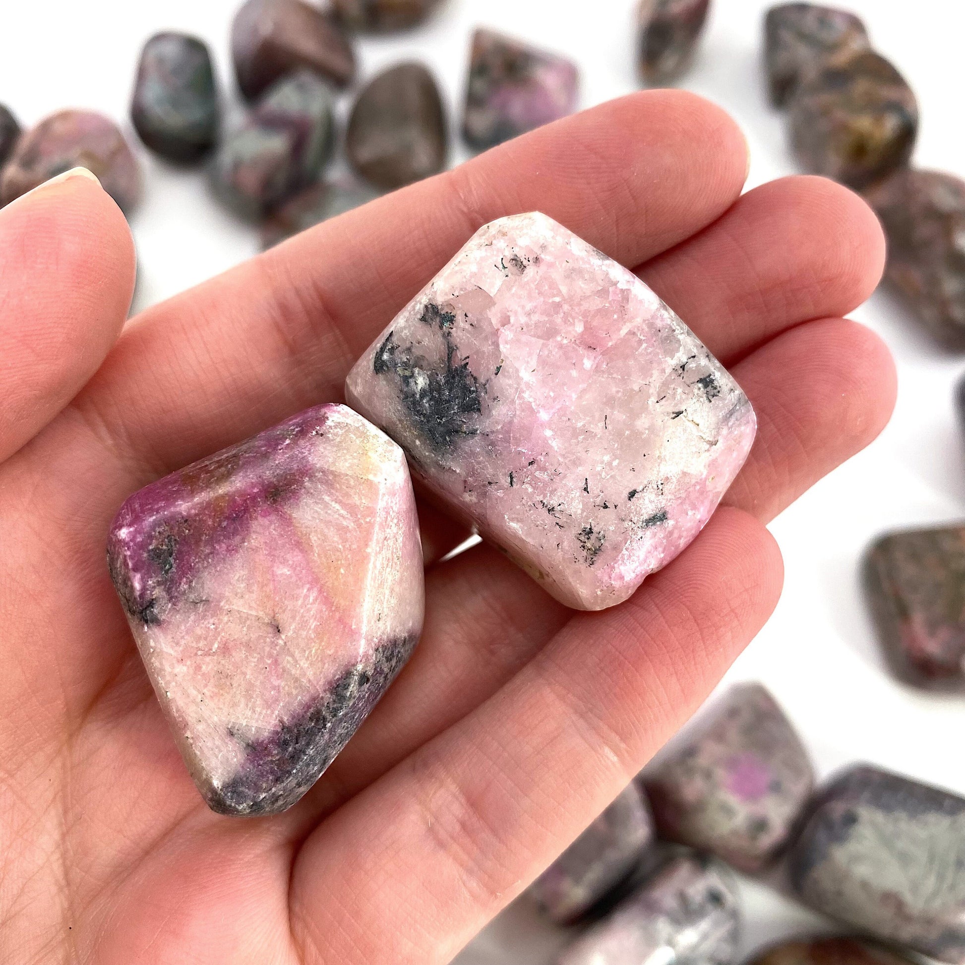 Tumbled Cobaltocalcite, tumbled stones, cobalto calcite, tumbled crystals, cobaltoan calcite, salrose, tumbled cobalto calcite
