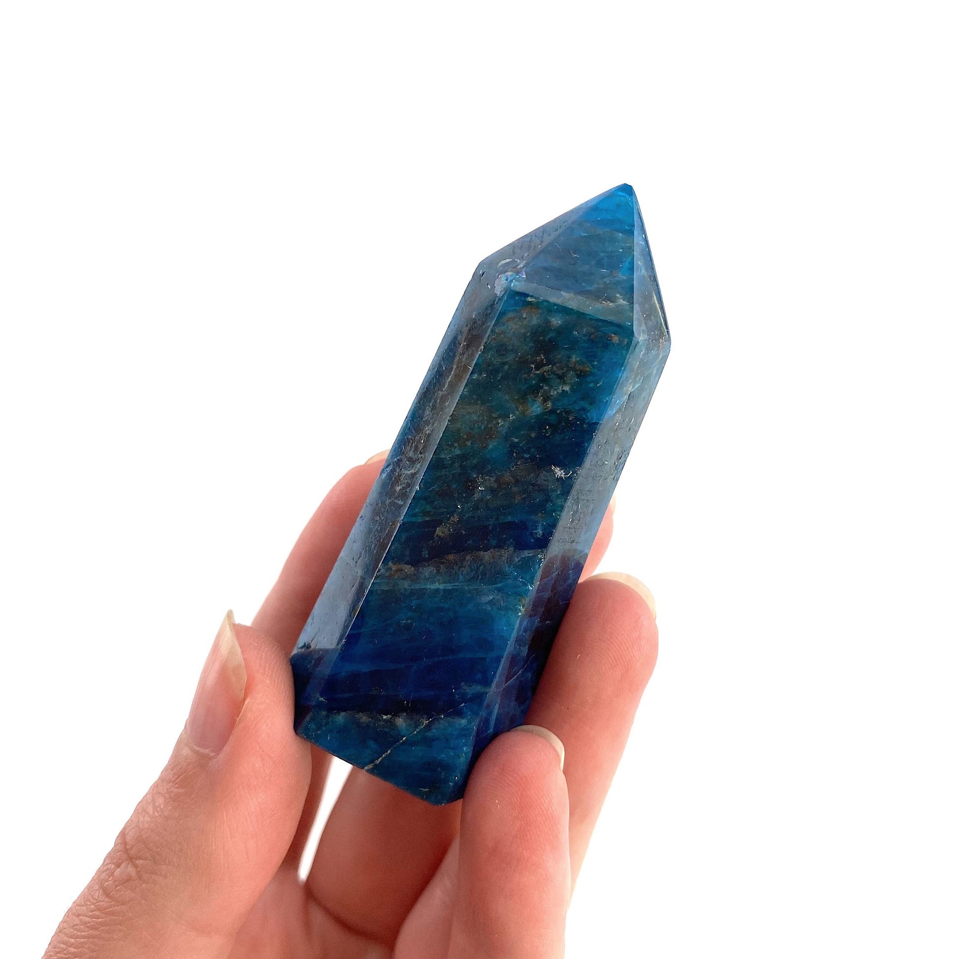 Blue Apatite Point, blue apatite mini tower, crystal point, blue apatite crystal, crystal wand