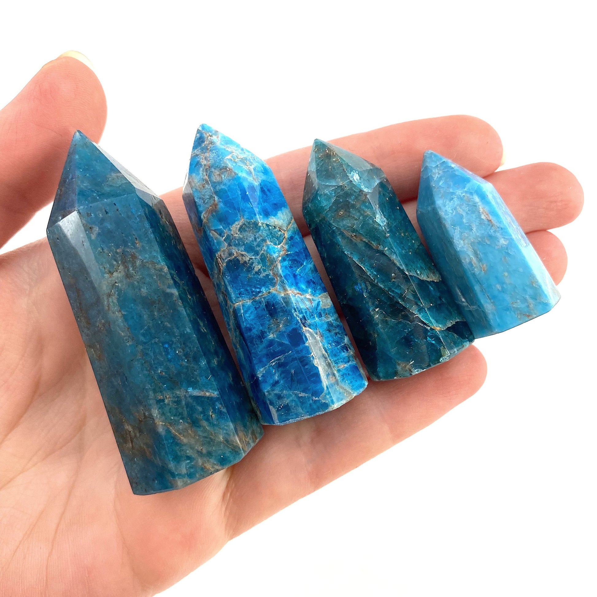 Blue Apatite Point, blue apatite mini tower, crystal point, blue apatite crystal, crystal wand