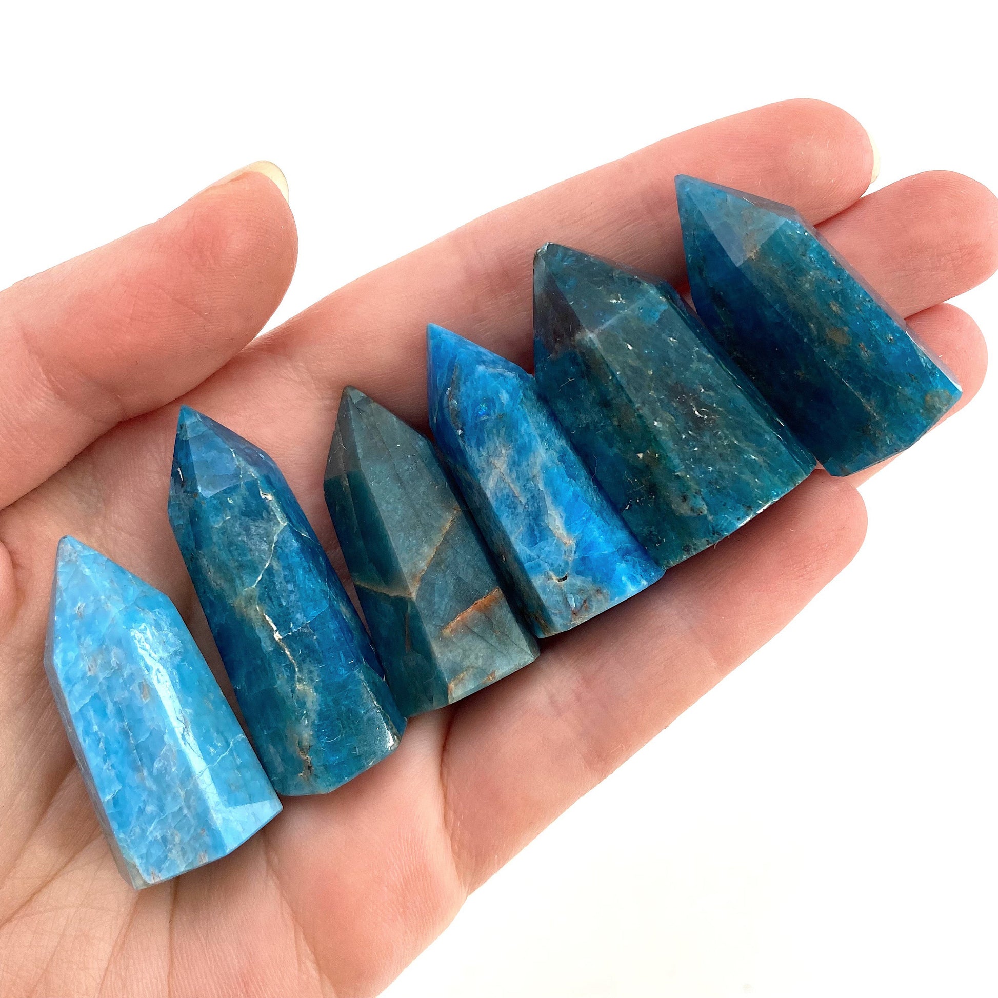 Blue Apatite Point, blue apatite mini tower, crystal point, blue apatite crystal, crystal wand