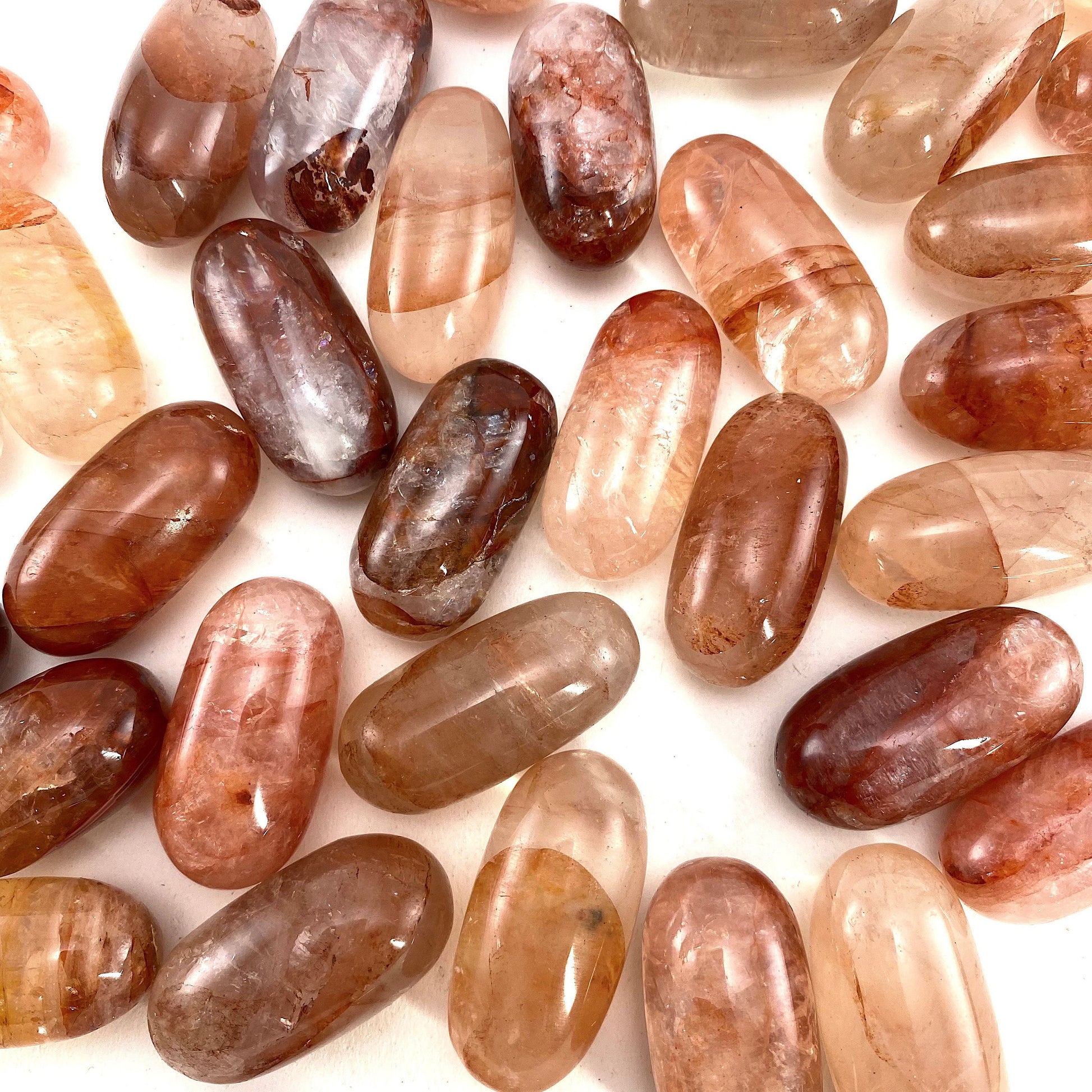 ONE Polished Fire Quartz Crystal, red fire quartz, tumbled hematoid quartz, red quartz tumble, hematoid quartz palm stone