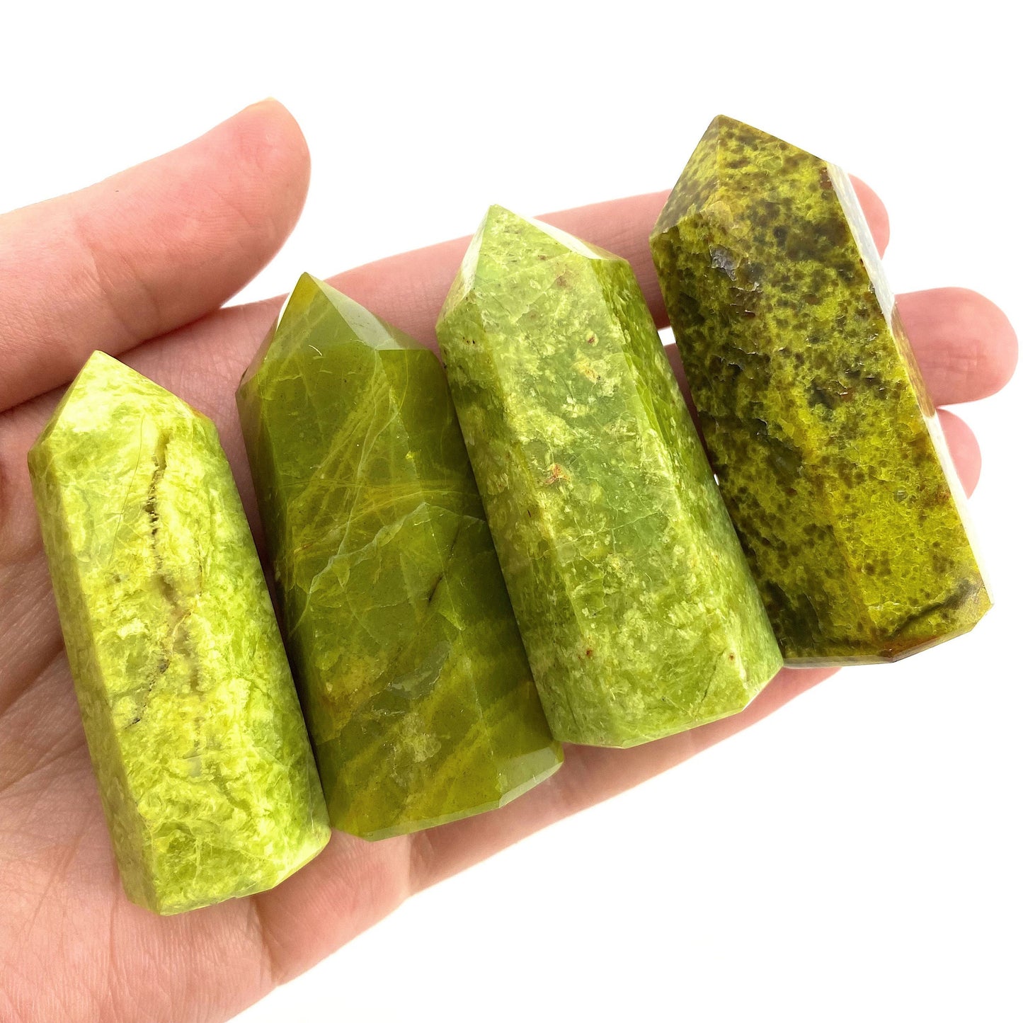 Green Opal Point | Polished Green Natural Crystal Tower (Heart Chakra)