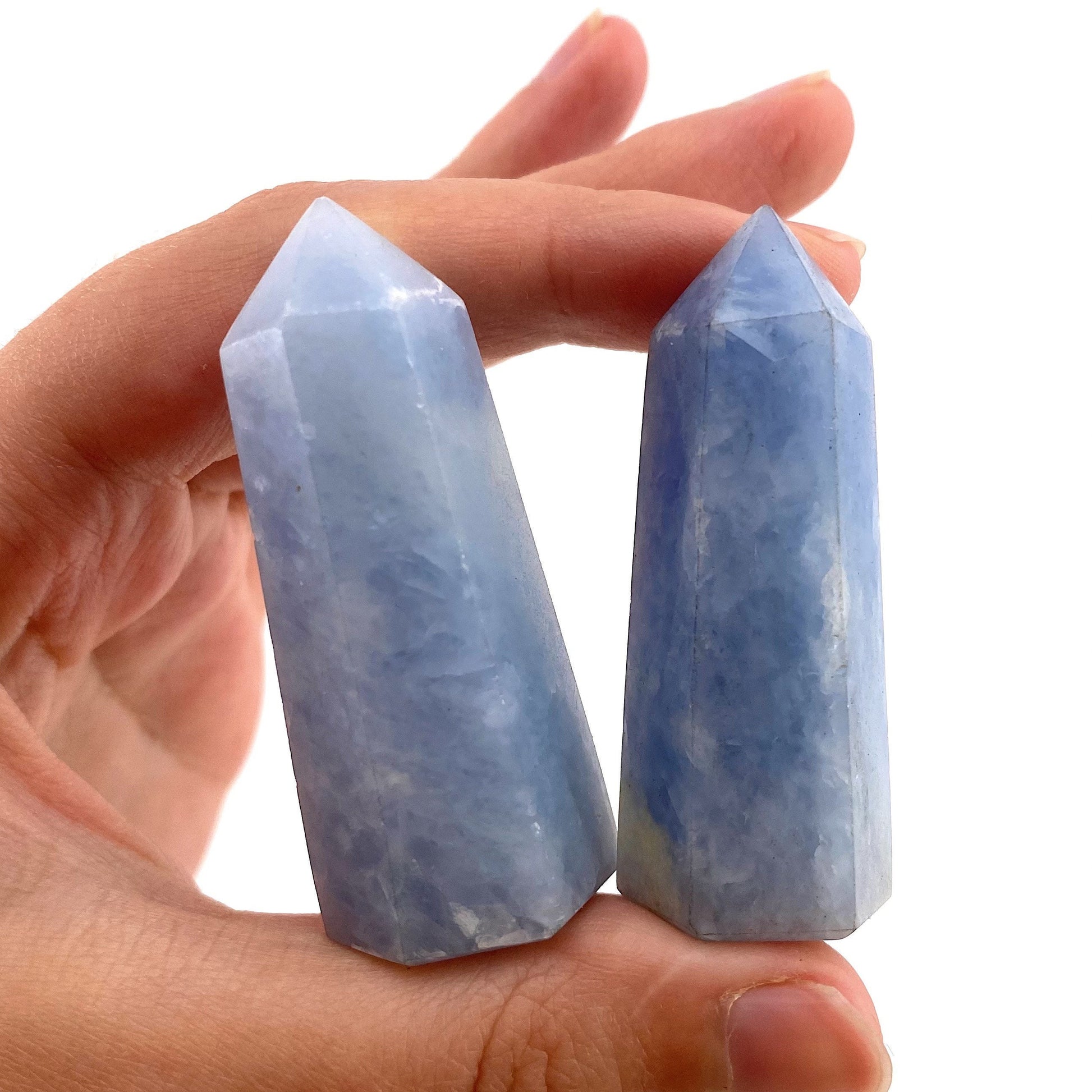 Blue Calcite Point, blue calcite tower, crystal point, blue calcite crystal