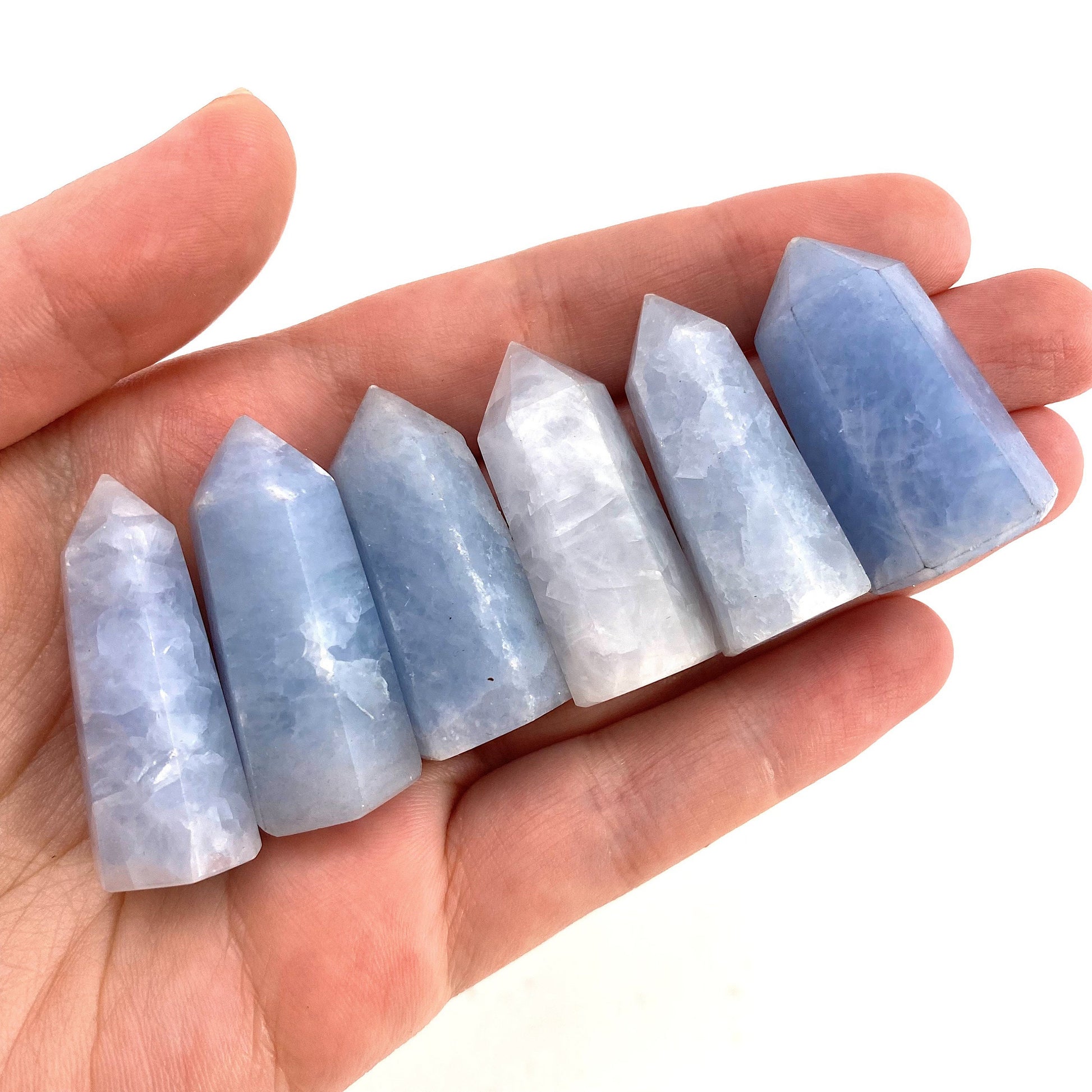 Blue Calcite Point, blue calcite tower, crystal point, blue calcite crystal