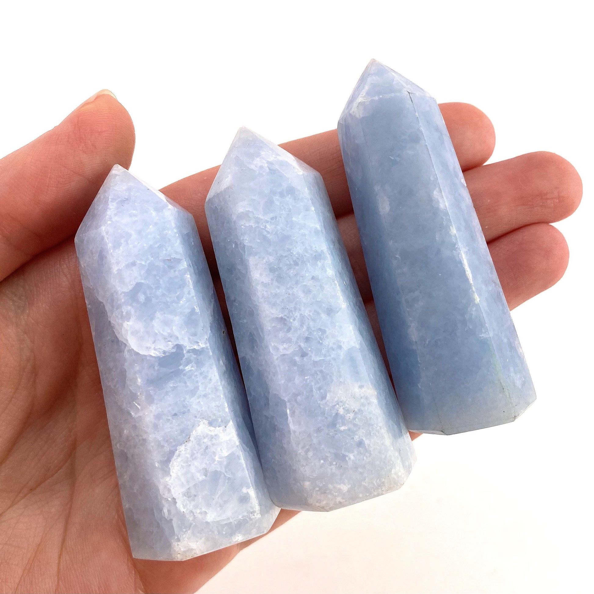 Blue Calcite Point, blue calcite tower, crystal point, blue calcite crystal