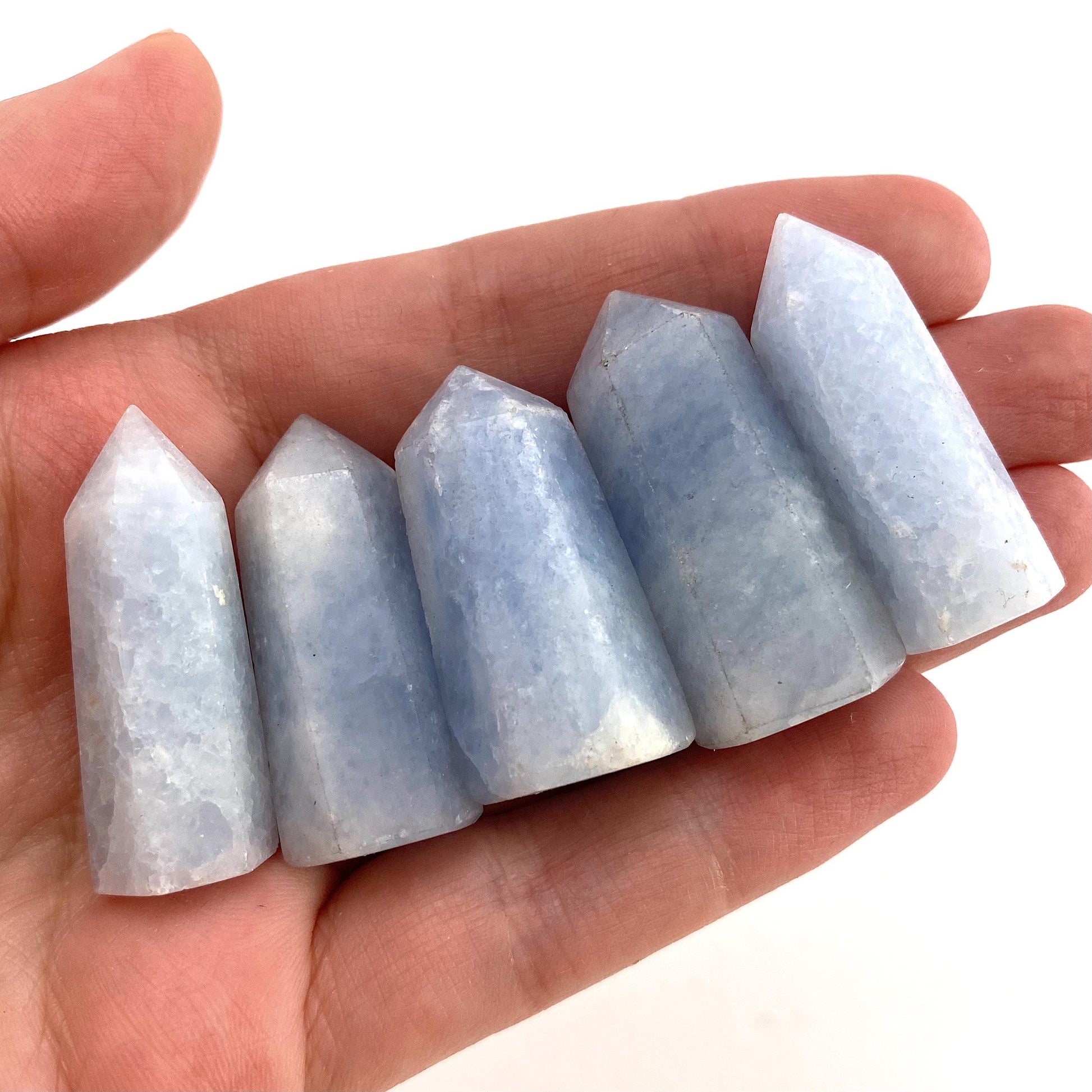 Blue Calcite Point, blue calcite tower, crystal point, blue calcite crystal