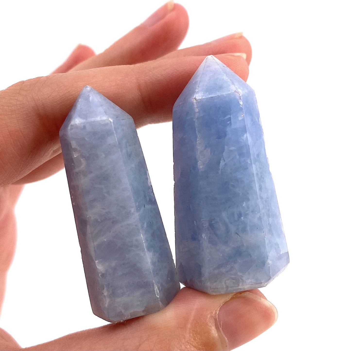 Blue Calcite Point, blue calcite tower, crystal point, blue calcite crystal