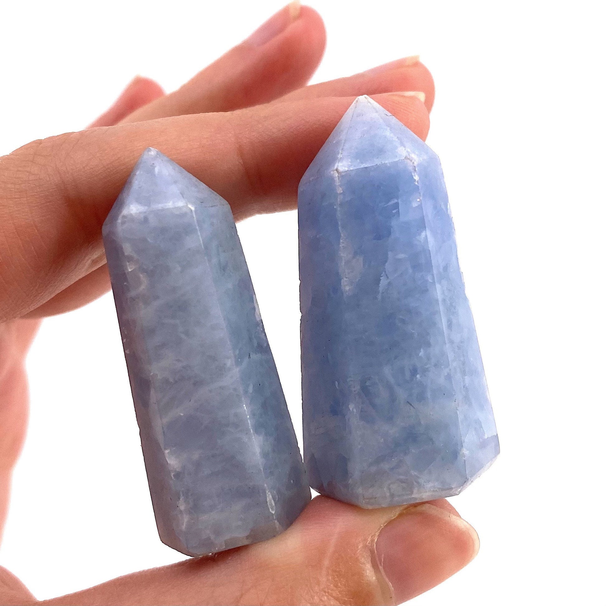 Blue Calcite Point, blue calcite tower, crystal point, blue calcite crystal