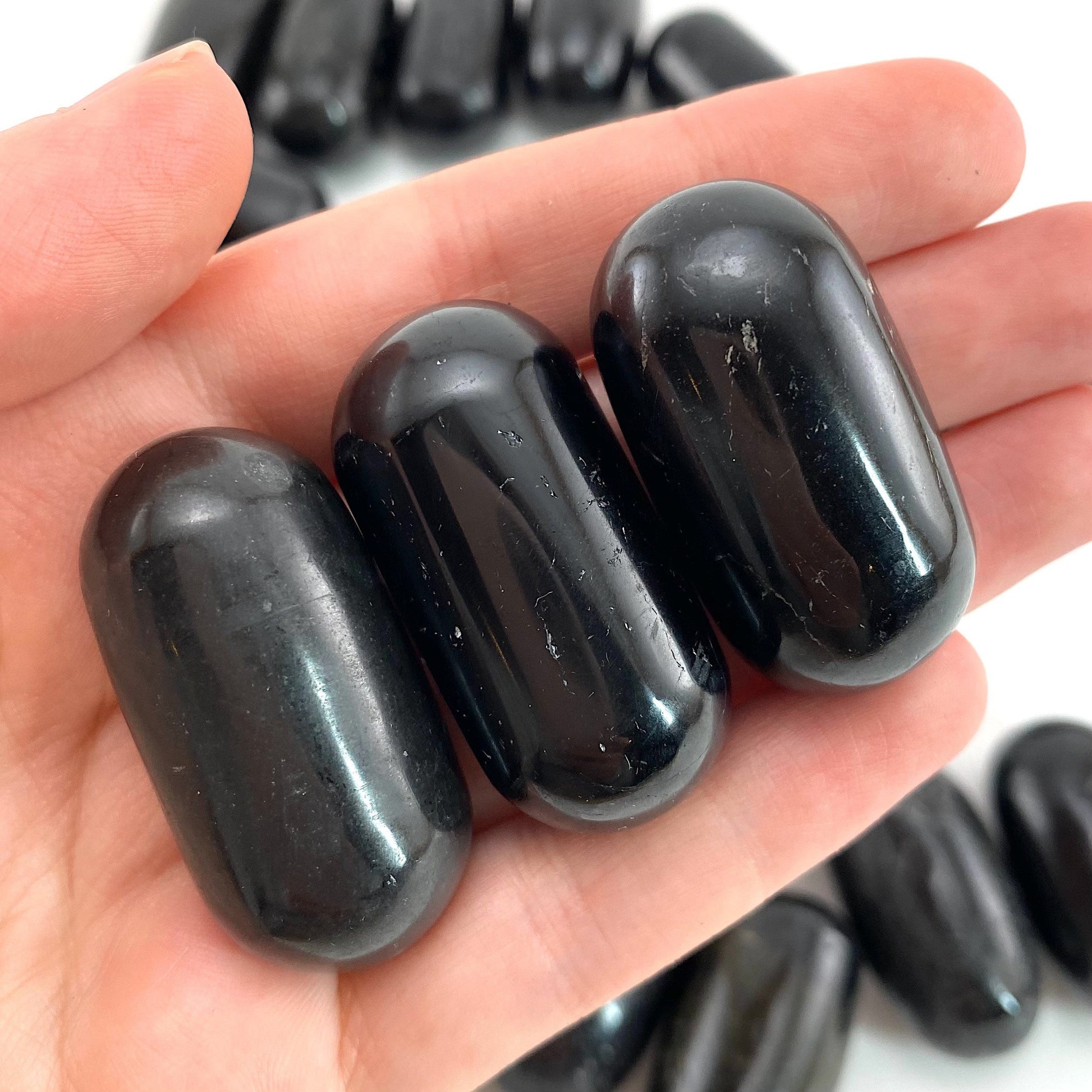 ONE Polished Black Tourmaline Stone, natural tourmaline, tumbled black tourmaline, tourmaline tumble, black tourmaline palm stone
