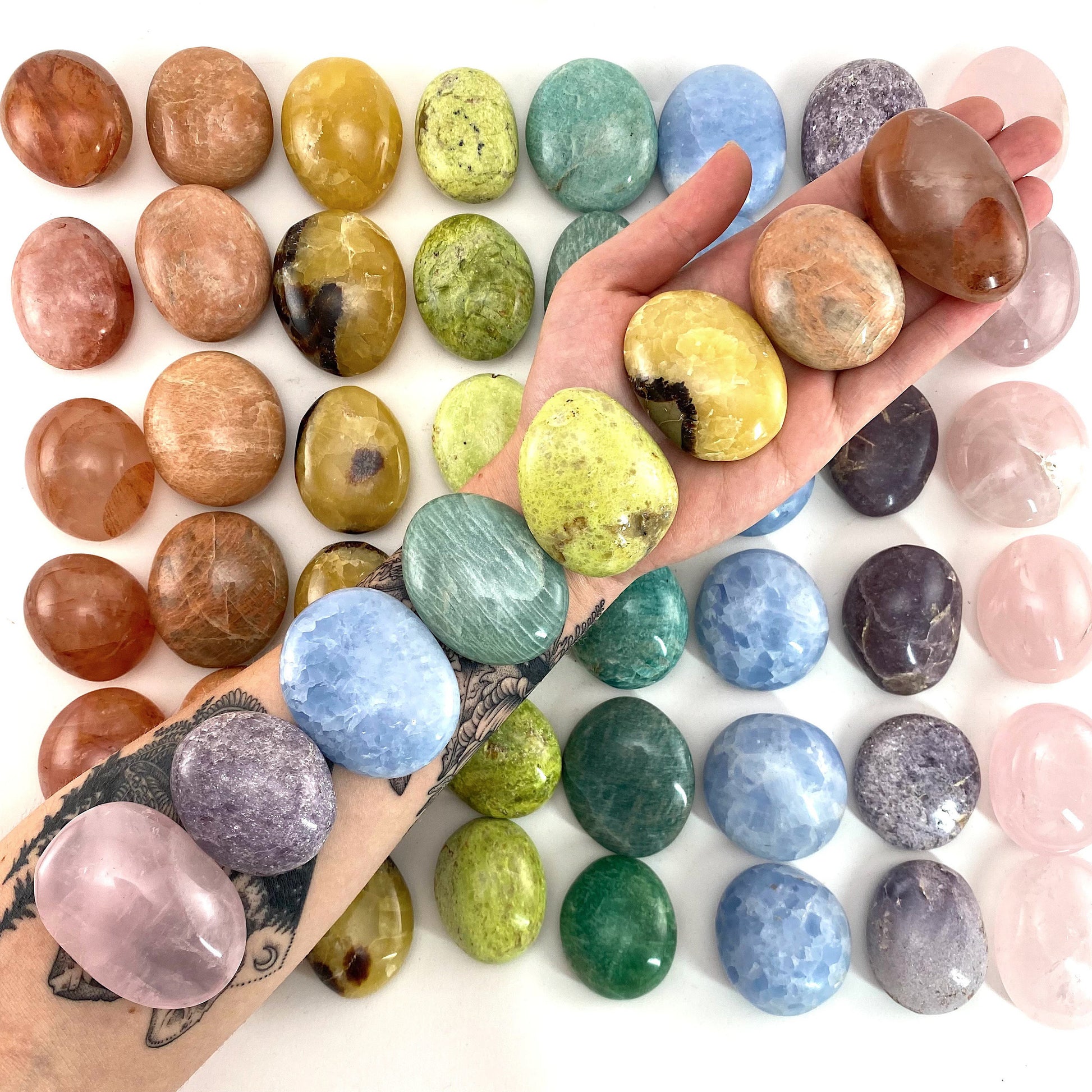 Chakra Crystal Set | set of 8 stones, palm stone set, chakra crystals, pocket stone, chakra palm stones