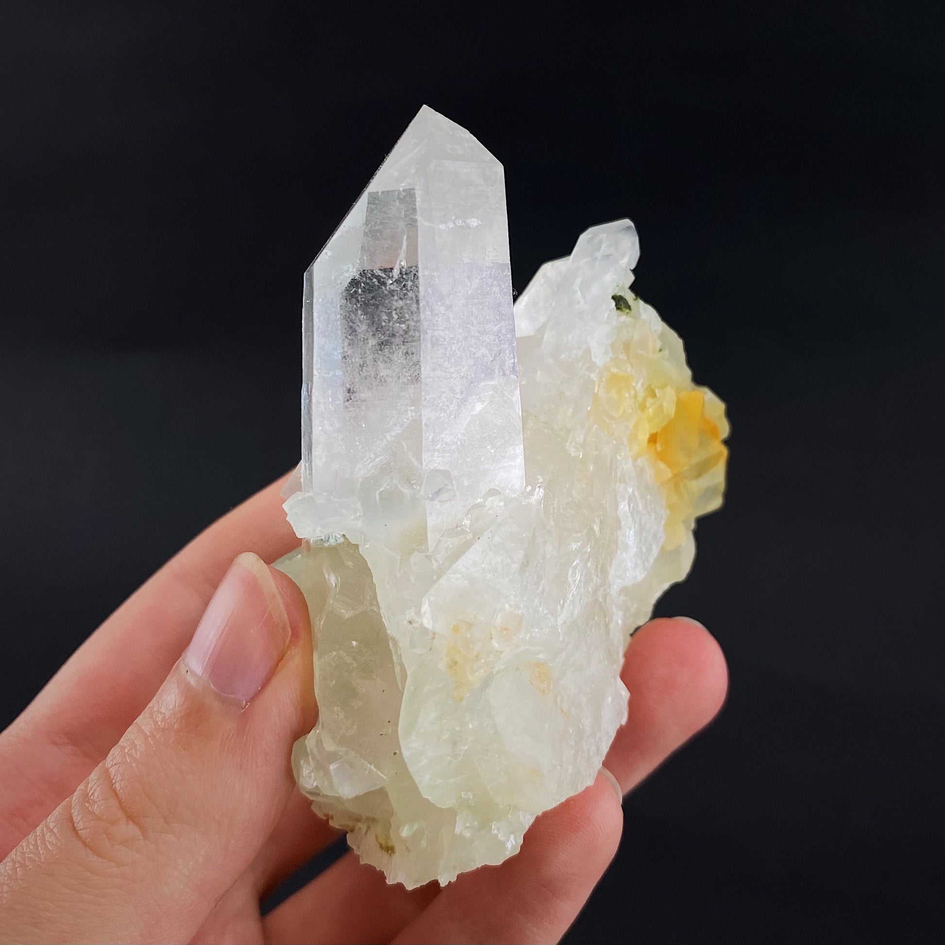 Yellow bone quartz point (Pakistan) | bone quartz, tabular quartz, mango quartz, halloysite quartz