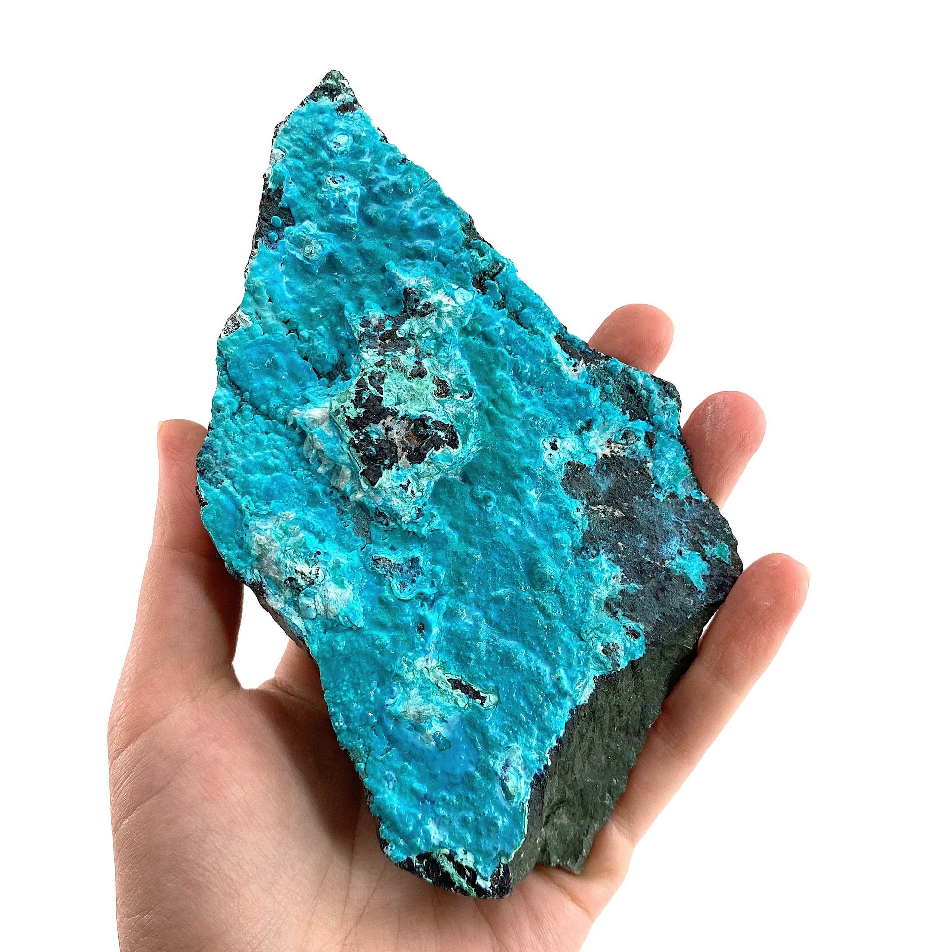 Chrysocolla Specimen (Congo), raw chrysocolla, botryoidal chrysocolla, chrysocolla crystal, rare crystals