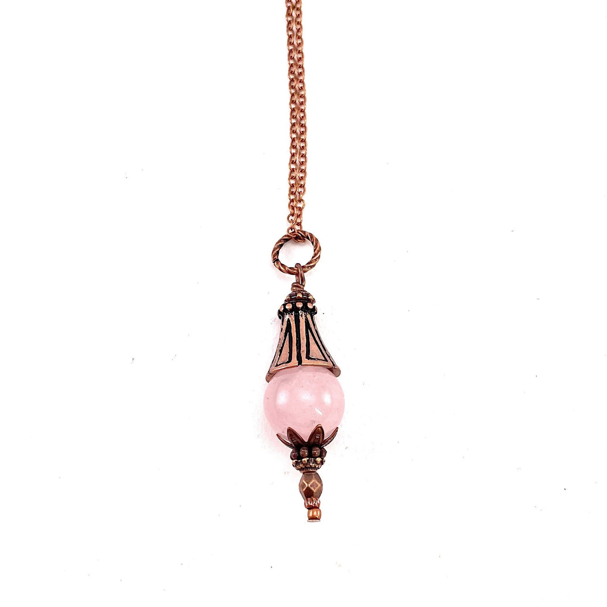 Rose Quartz Necklace, rose quartz bead necklace, bead necklace, layering necklace