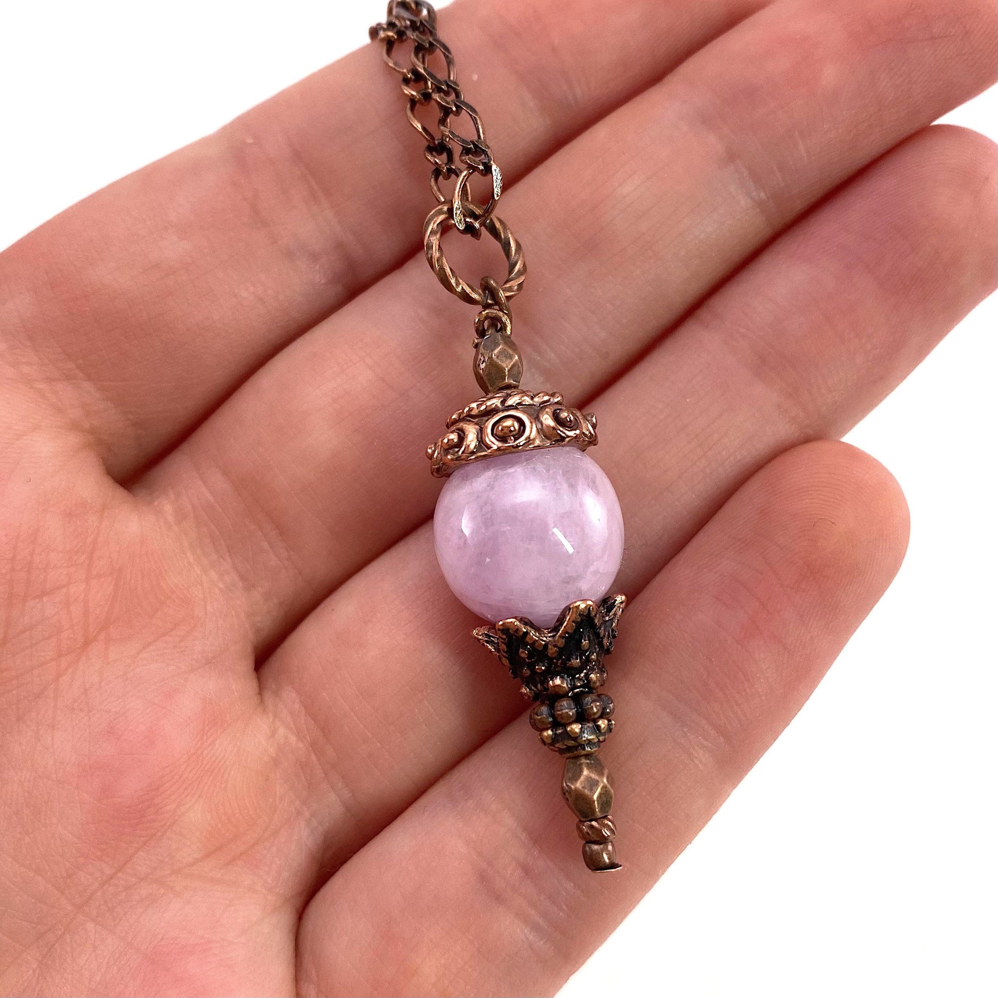 Pink Kunzite Necklace, Pink Kunzite drop necklace, bead necklace, layering necklace