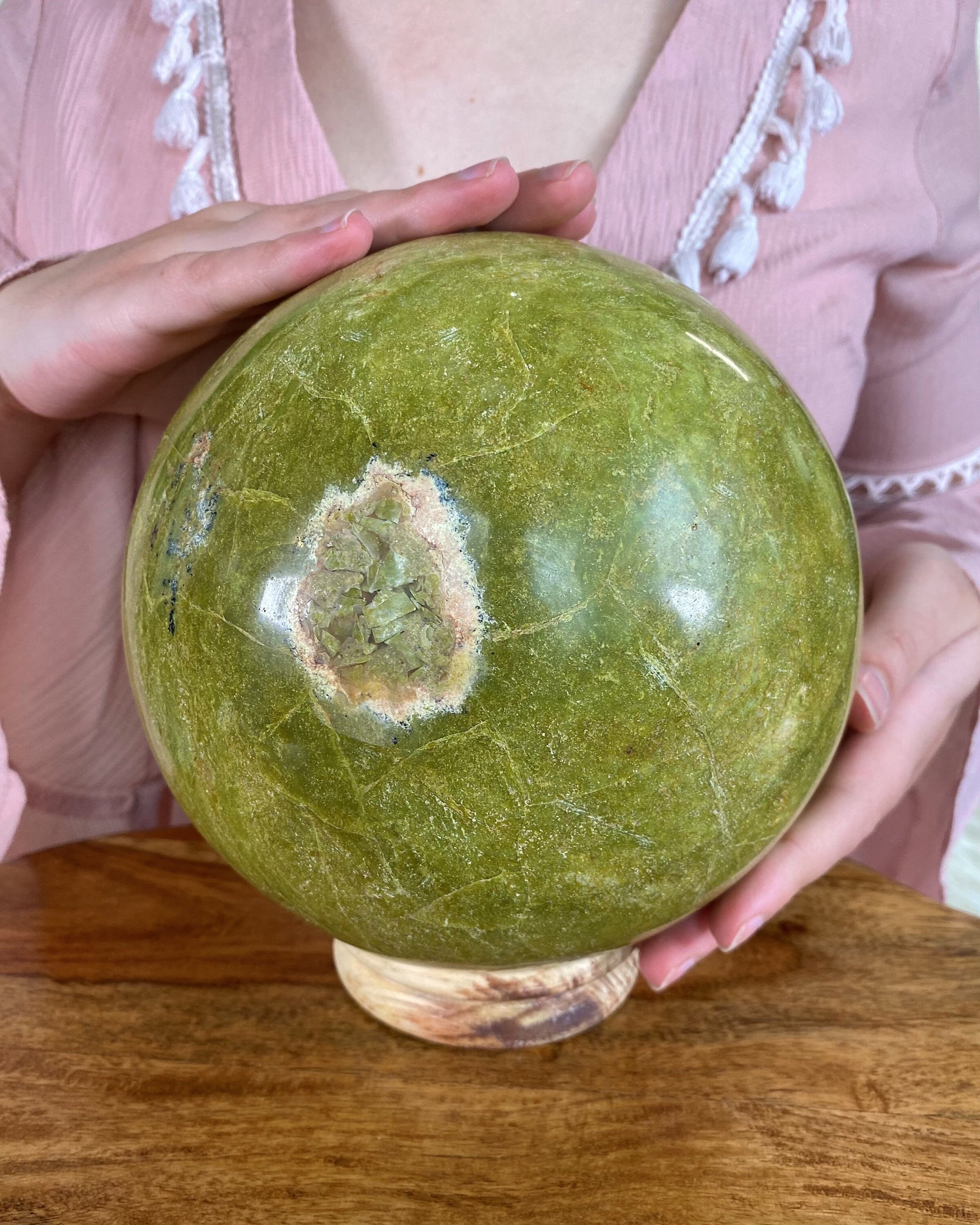 XXL Green Opal Sphere, crystal ball, green opal sphere, large crystal ball, huge crystals, green opal