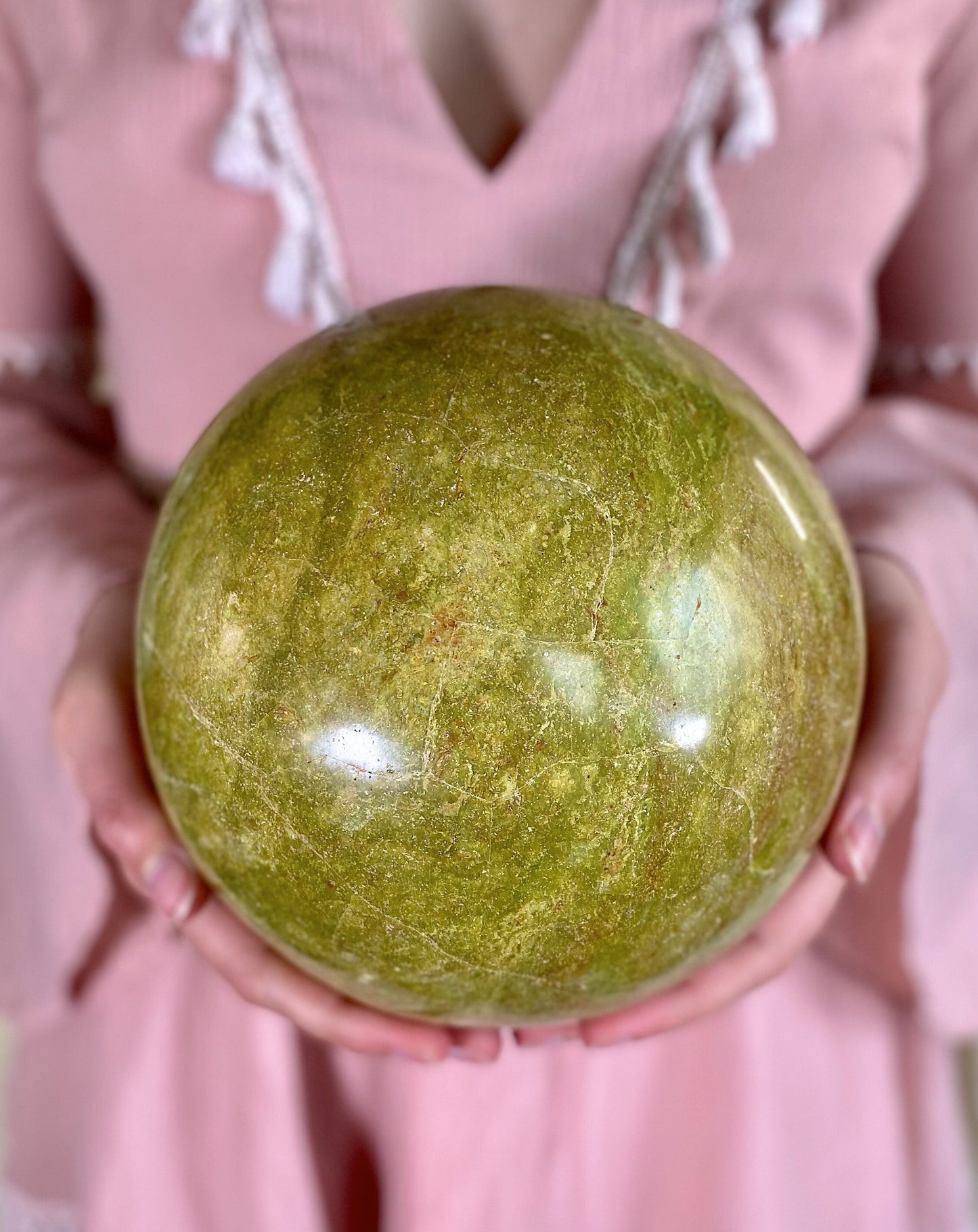 XXL Green Opal Sphere, crystal ball, green opal sphere, large crystal ball, huge crystals, green opal