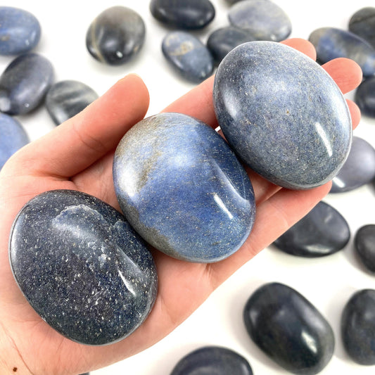Blue Lazulite Palm Stone, lazulite, lazulite palmstone, palm stone, blue lazulite, crystals