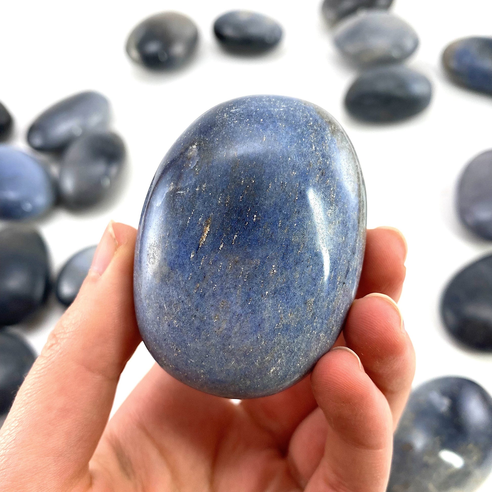 Blue Lazulite Palm Stone, lazulite, lazulite palmstone, palm stone, blue lazulite, crystals