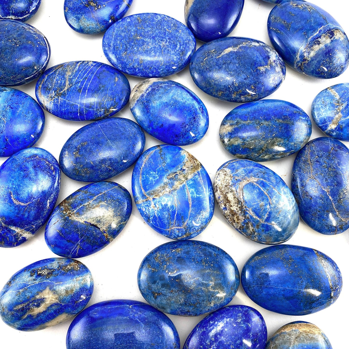Lapis Lazuli Palm Stone | Polished Blue Crystal Worry Stone (Third Eye Chakra)