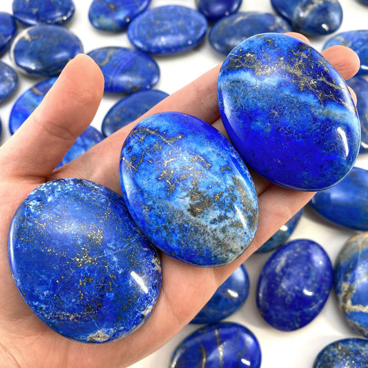 Lapis Lazuli Palm Stone | Polished Blue Crystal Worry Stone (Third Eye Chakra)