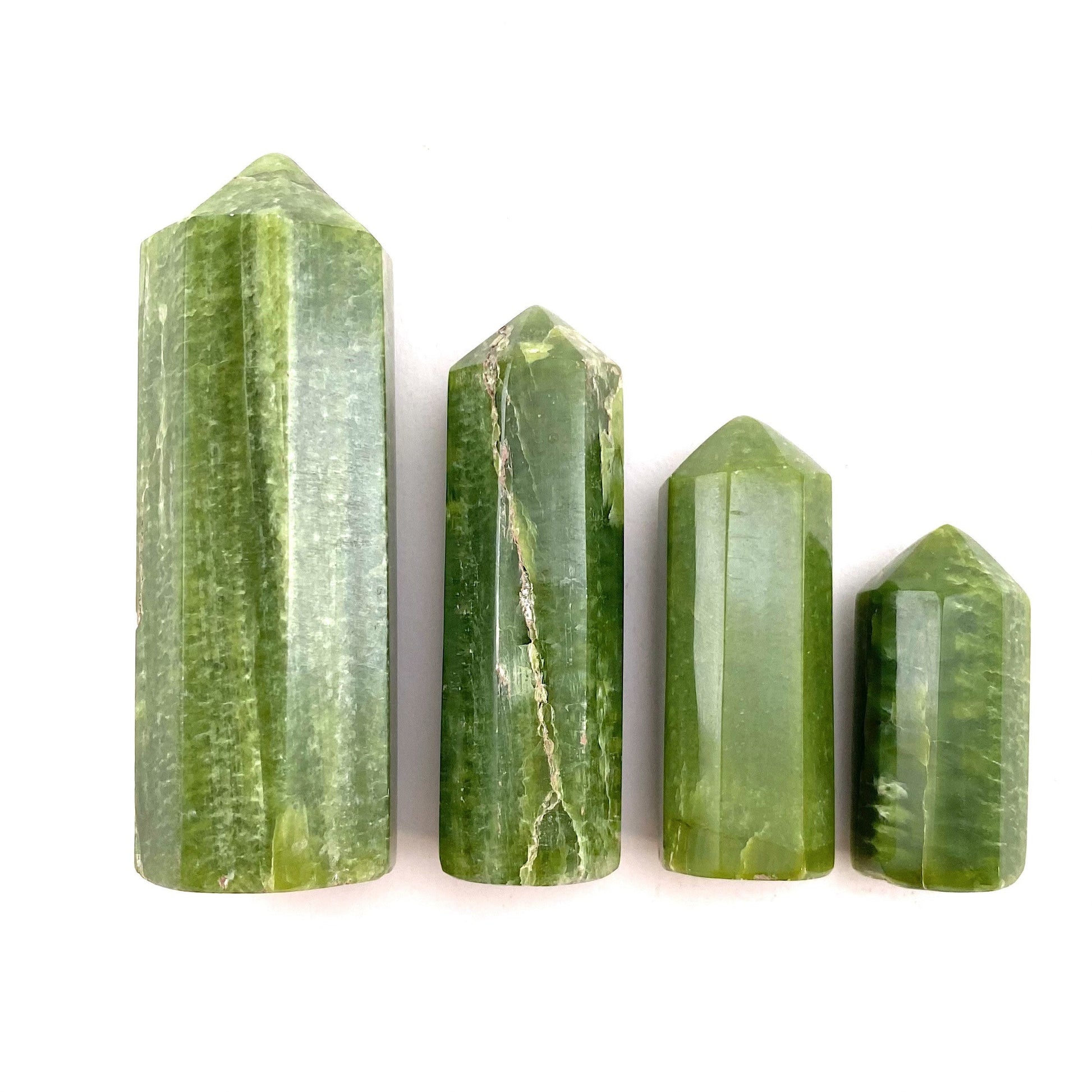 Rare! Tremolite Point, green tremolite tower, crystal point, green tremolite crystal, polished tremolite