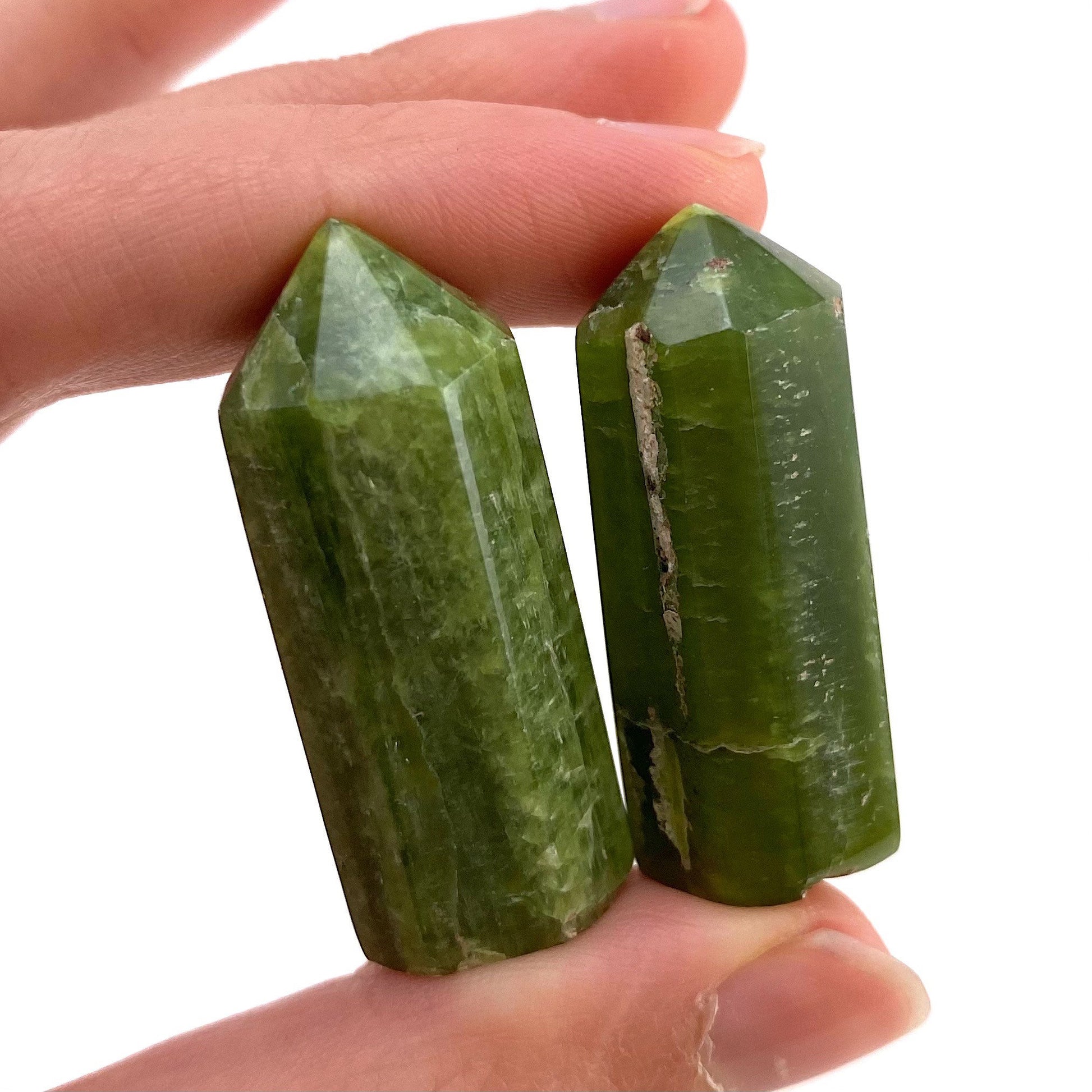 Rare! Tremolite Point, green tremolite tower, crystal point, green tremolite crystal, polished tremolite