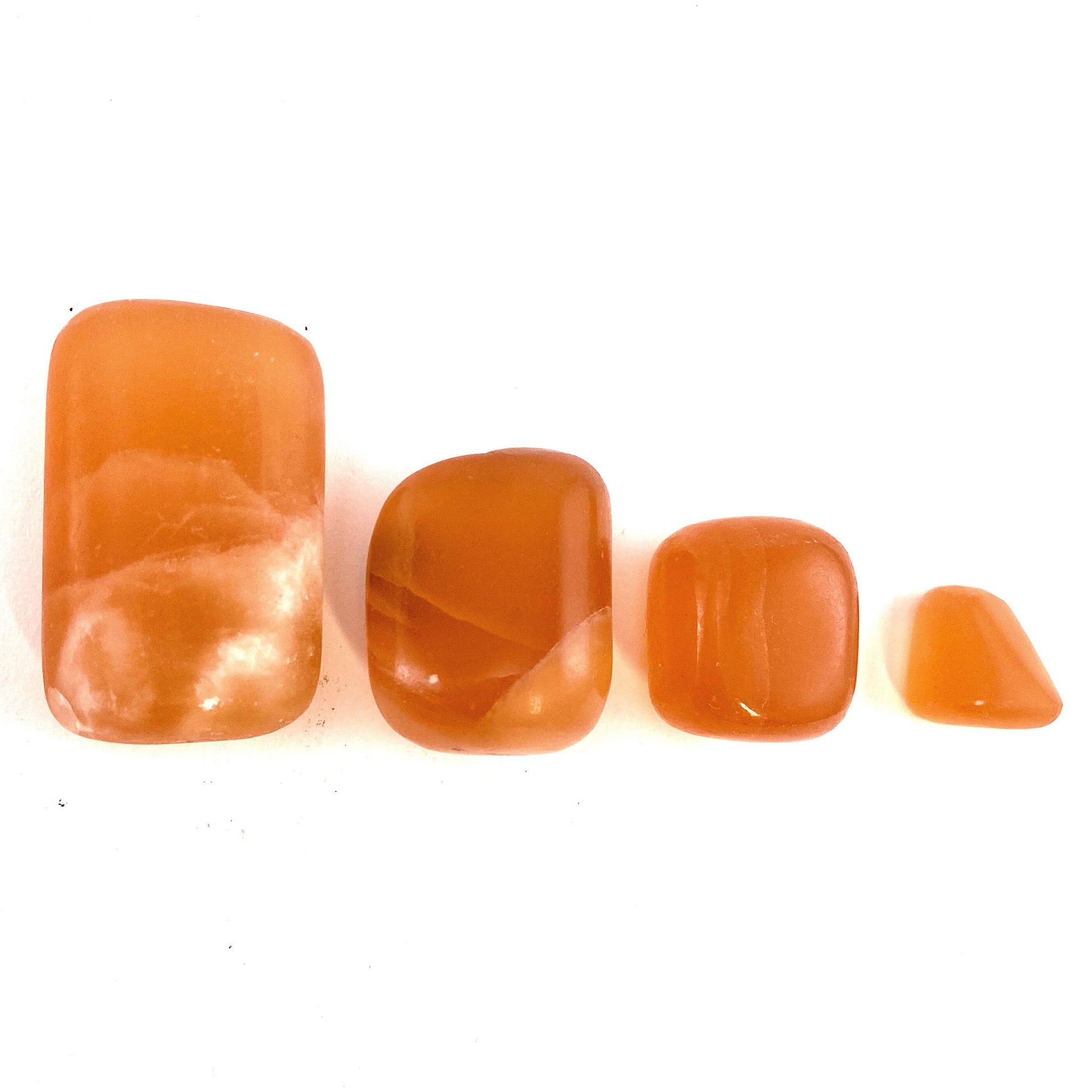 ONE tumbled honey calcite, natural orange calcite, polished honey calcite, orange calcite tumble, honey calcite crystal