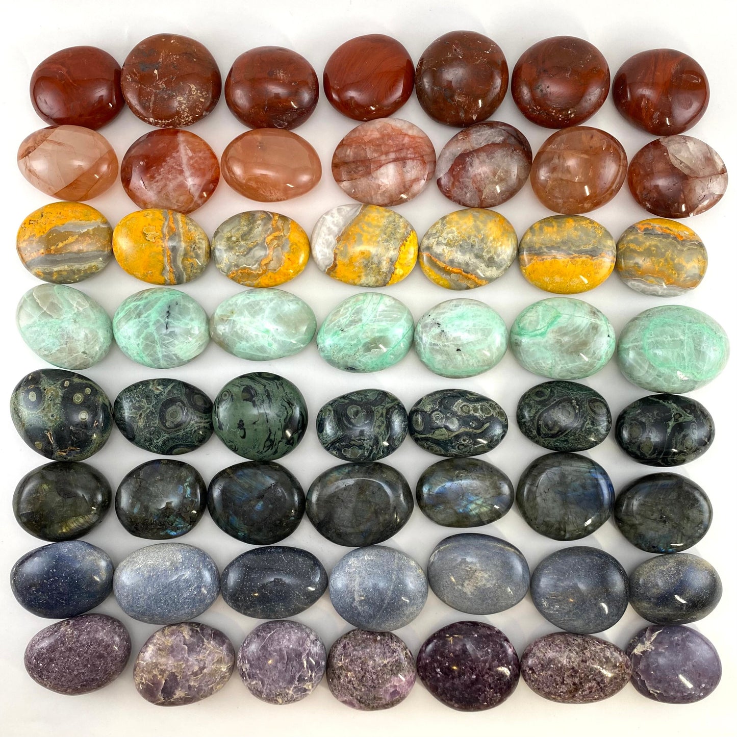 Chakra crystal set, palm stone set, chakra crystals, pocket stone, rainbow palm stone set
