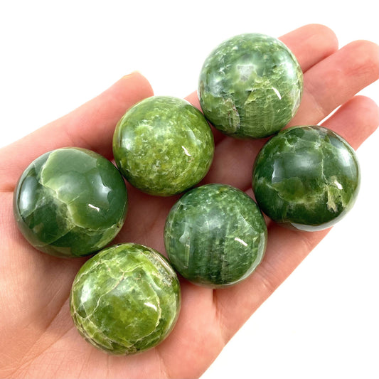 Rare! Tremolite Sphere, crystal ball, green tremolite sphere, tremolite crystal, crystal sphere