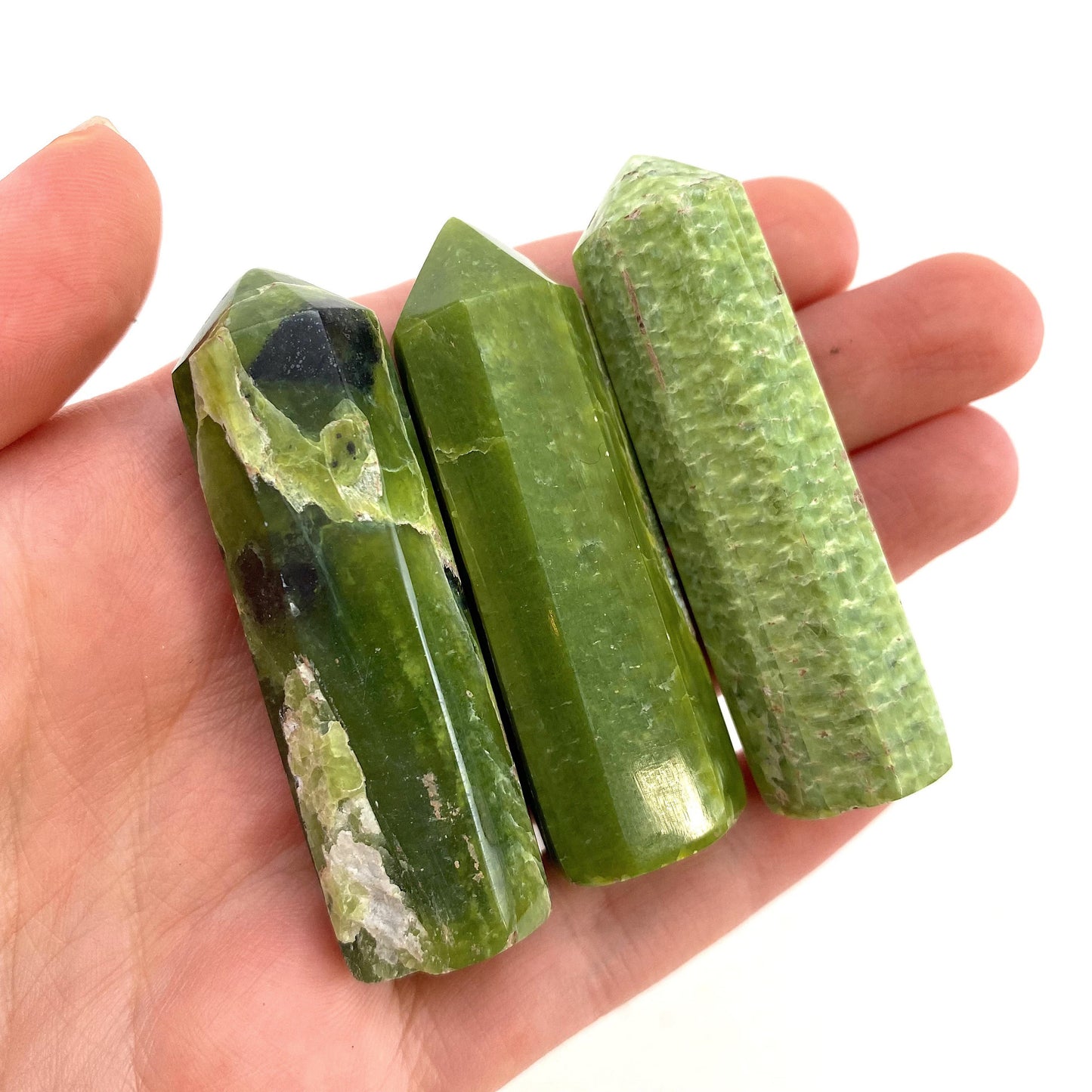 Rare! Tremolite Point, green tremolite tower, crystal point, green tremolite crystal, polished tremolite