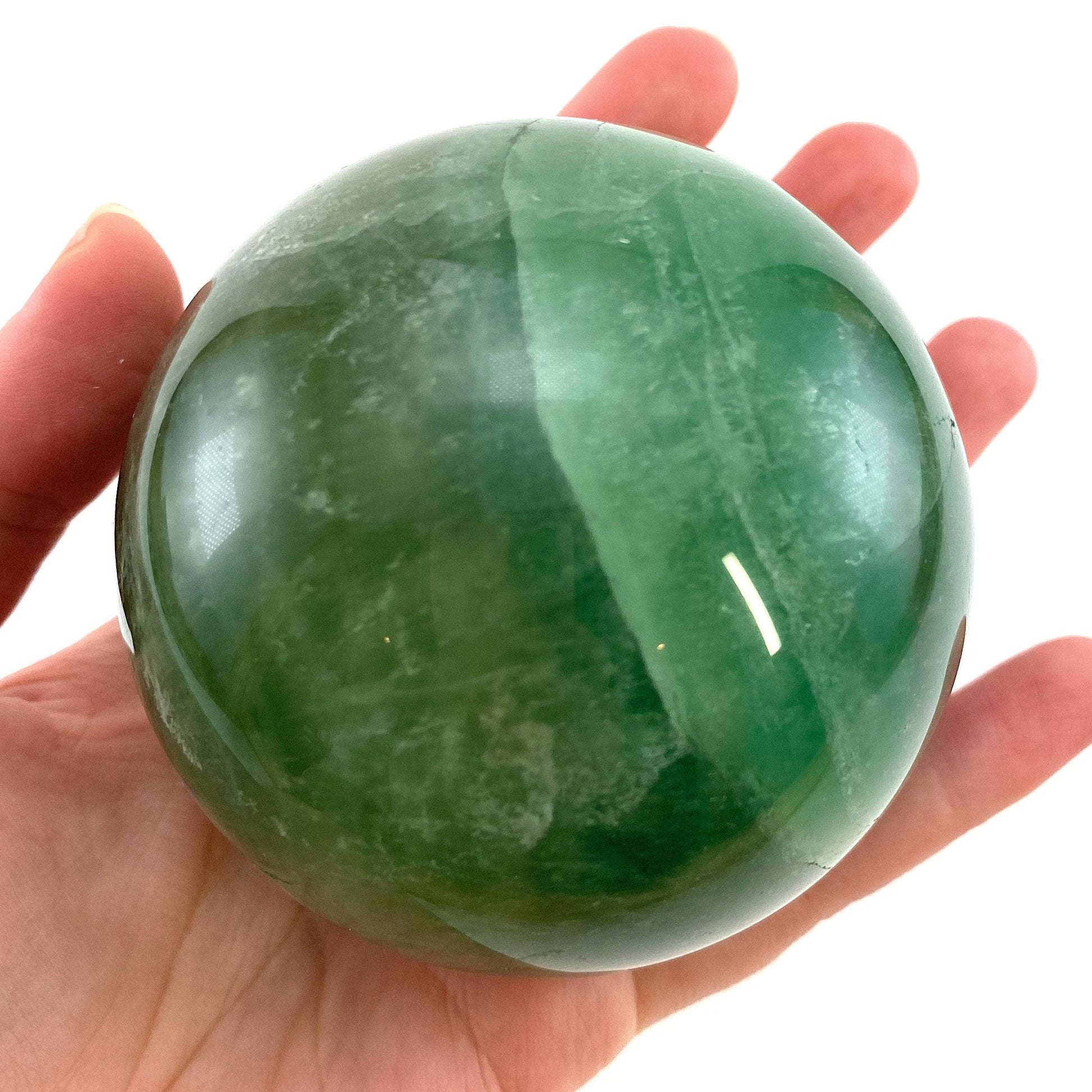 Green Fluorite Sphere, crystal ball, green fluorite sphere, fluorite palm stone, crystal sphere