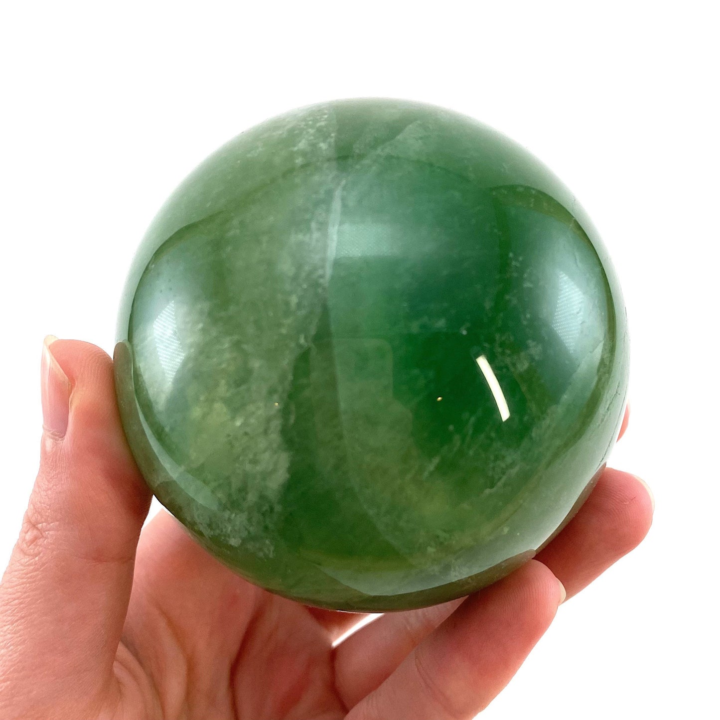 Green Fluorite Sphere, crystal ball, green fluorite sphere, fluorite palm stone, crystal sphere