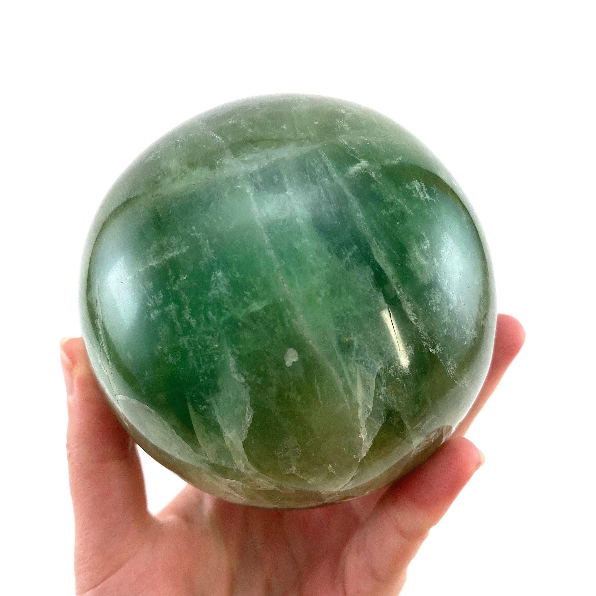 Green Fluorite Sphere, crystal ball, green fluorite sphere, fluorite palm stone, crystal sphere