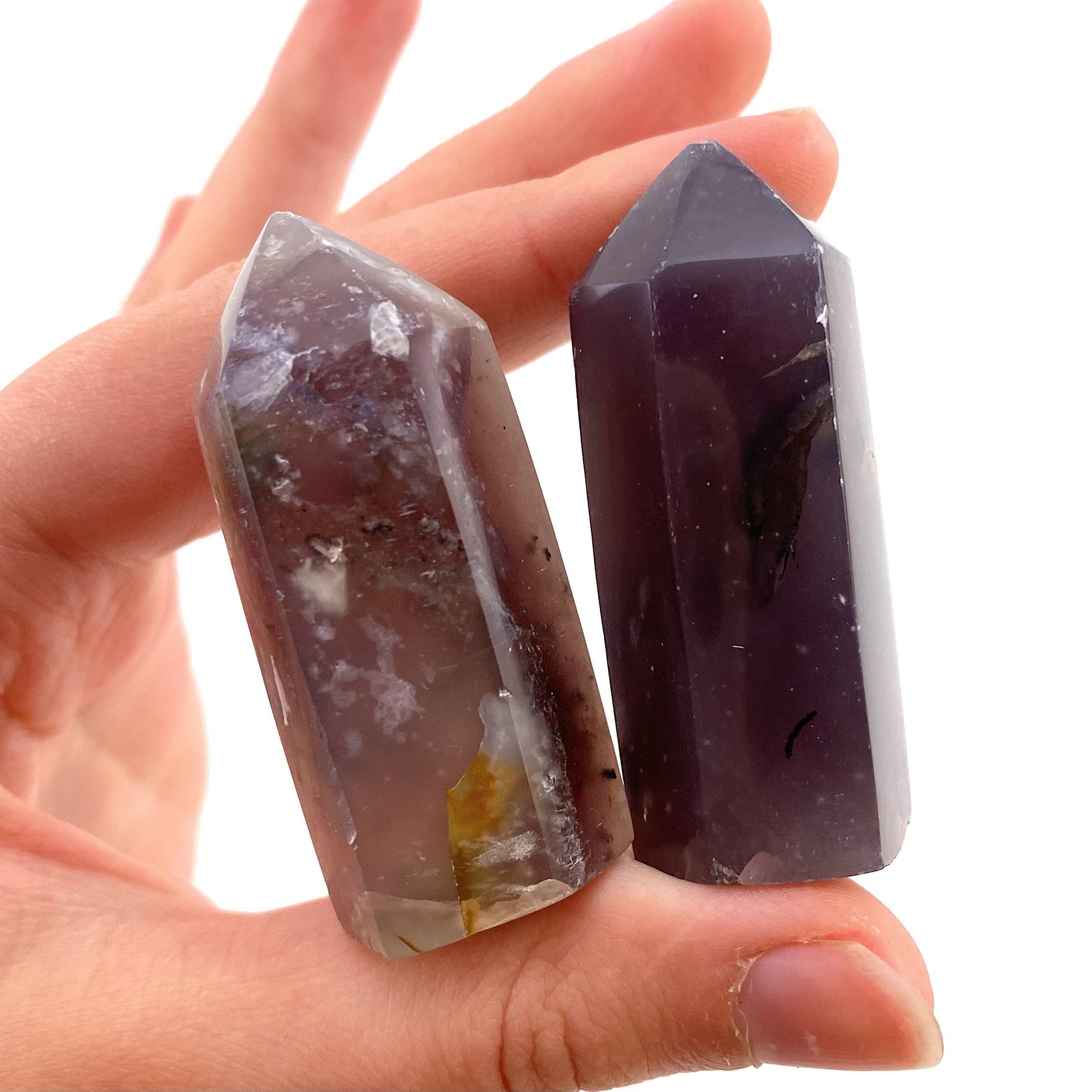 Purple Chalcedony Point, chalcedony mini tower, crystal point, purple chalcedony crystal, crystal tower
